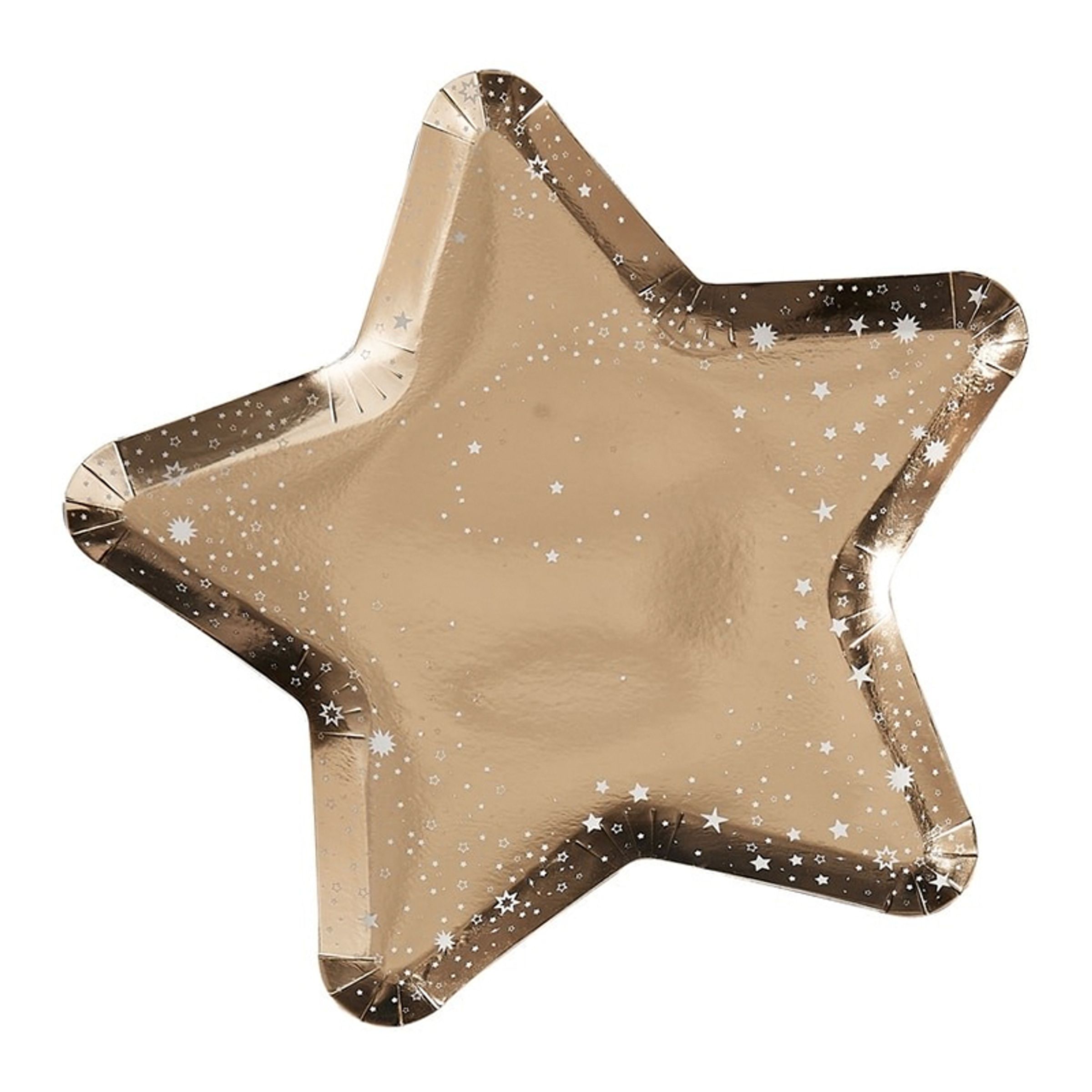 Läs mer om Papperstallrikar Stjärnor Guld - 8-pack