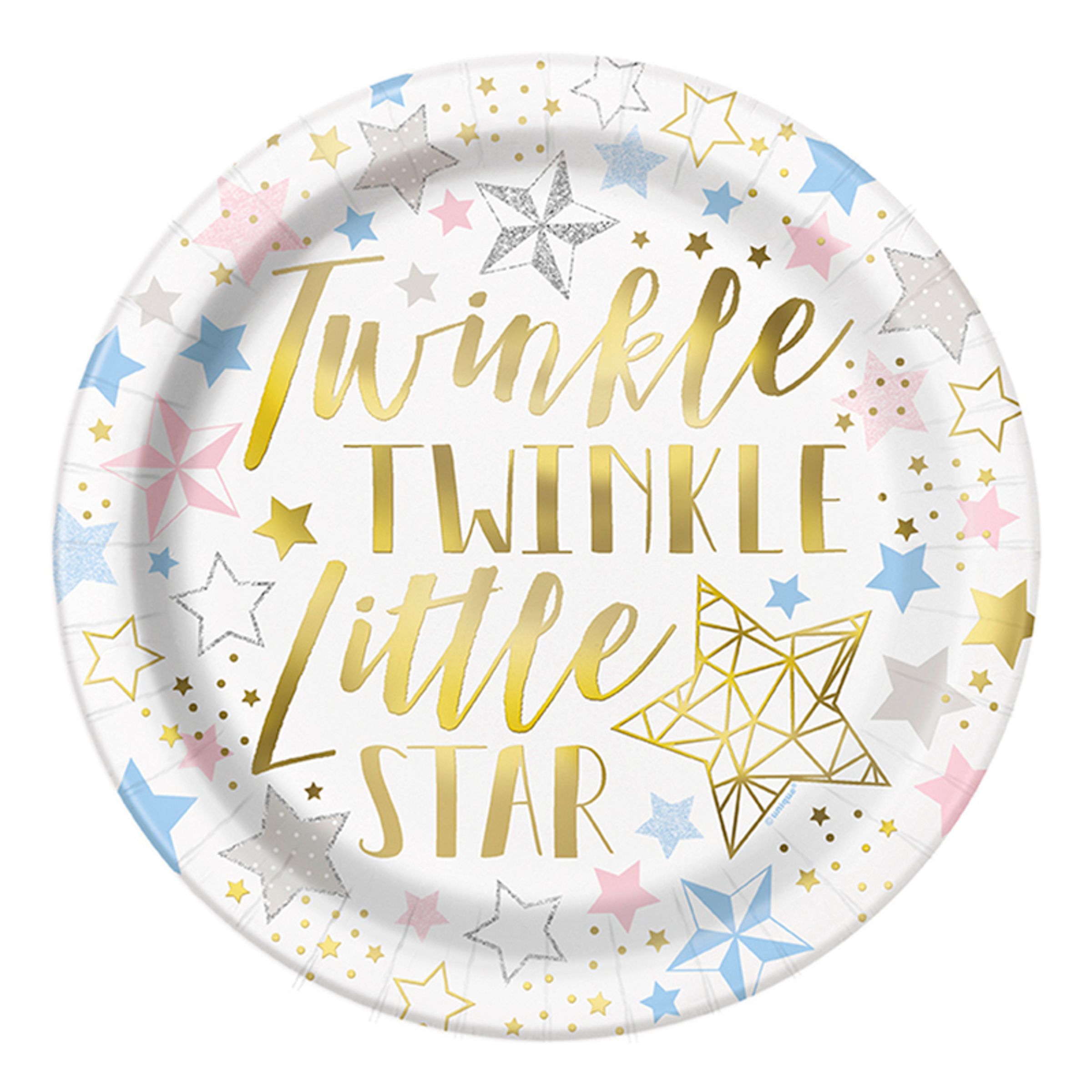 Papperstallrikar Stjärnor Twinkle - 8-pack