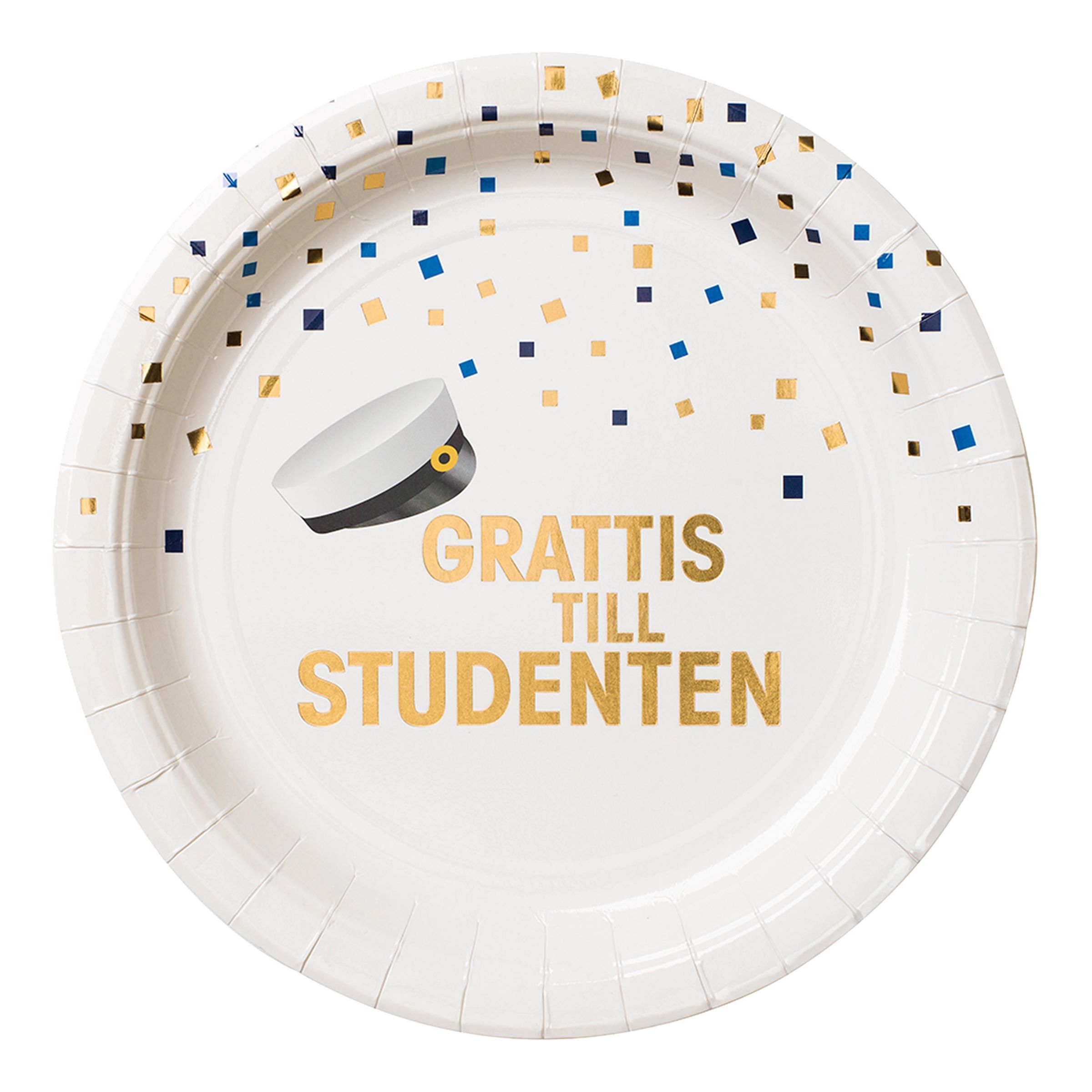 Pappersassietter Studenten Guldfolie - 8-pack