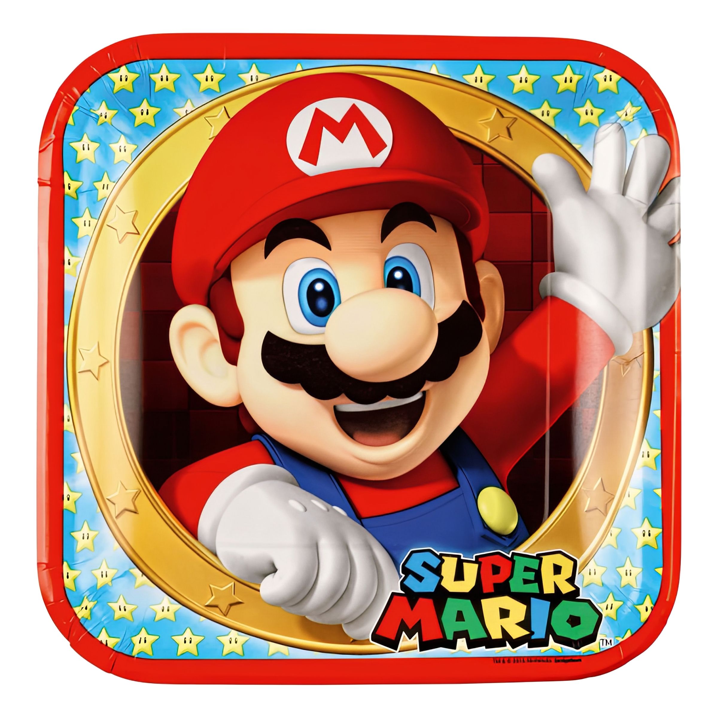 Läs mer om Papperstallrikar Super Mario Kvadrat - 8-pack
