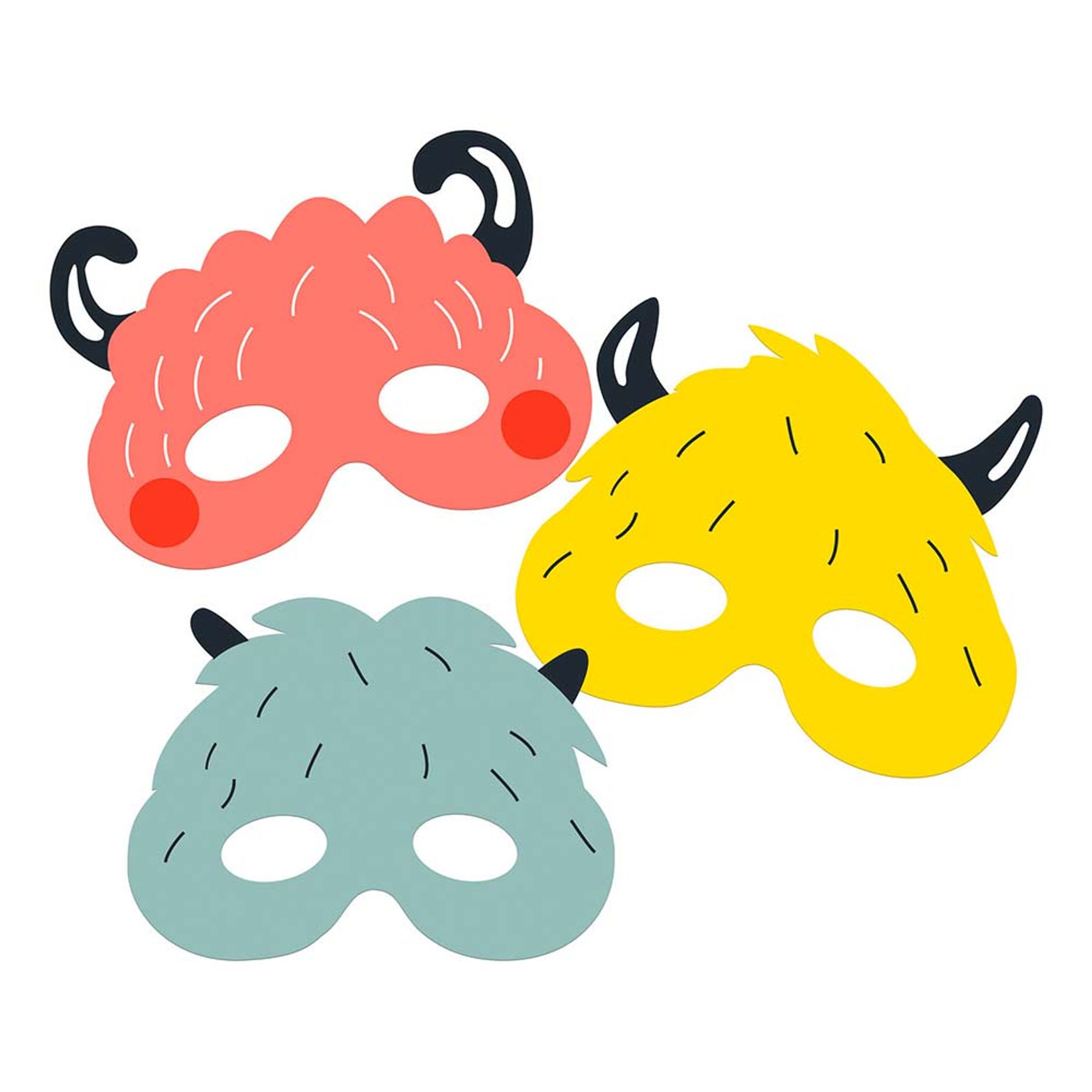 Läs mer om Pappmasker Monster Bash - 6-pack