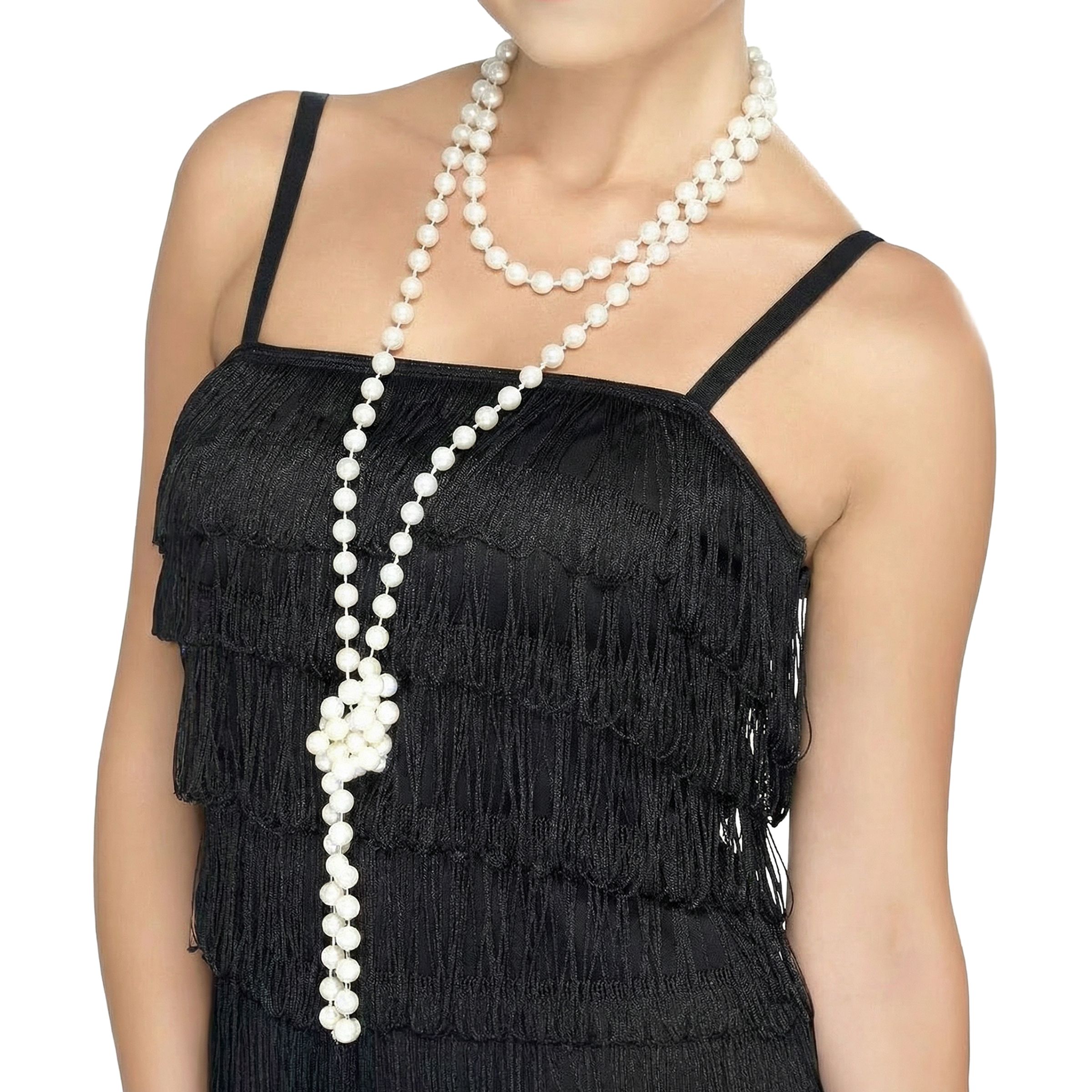 Pärlhalsband Elfenben Extra Långt - One size | Hem - Maskerad - Tillbehör - Maskeradsmycken | Maskeradspecialisten