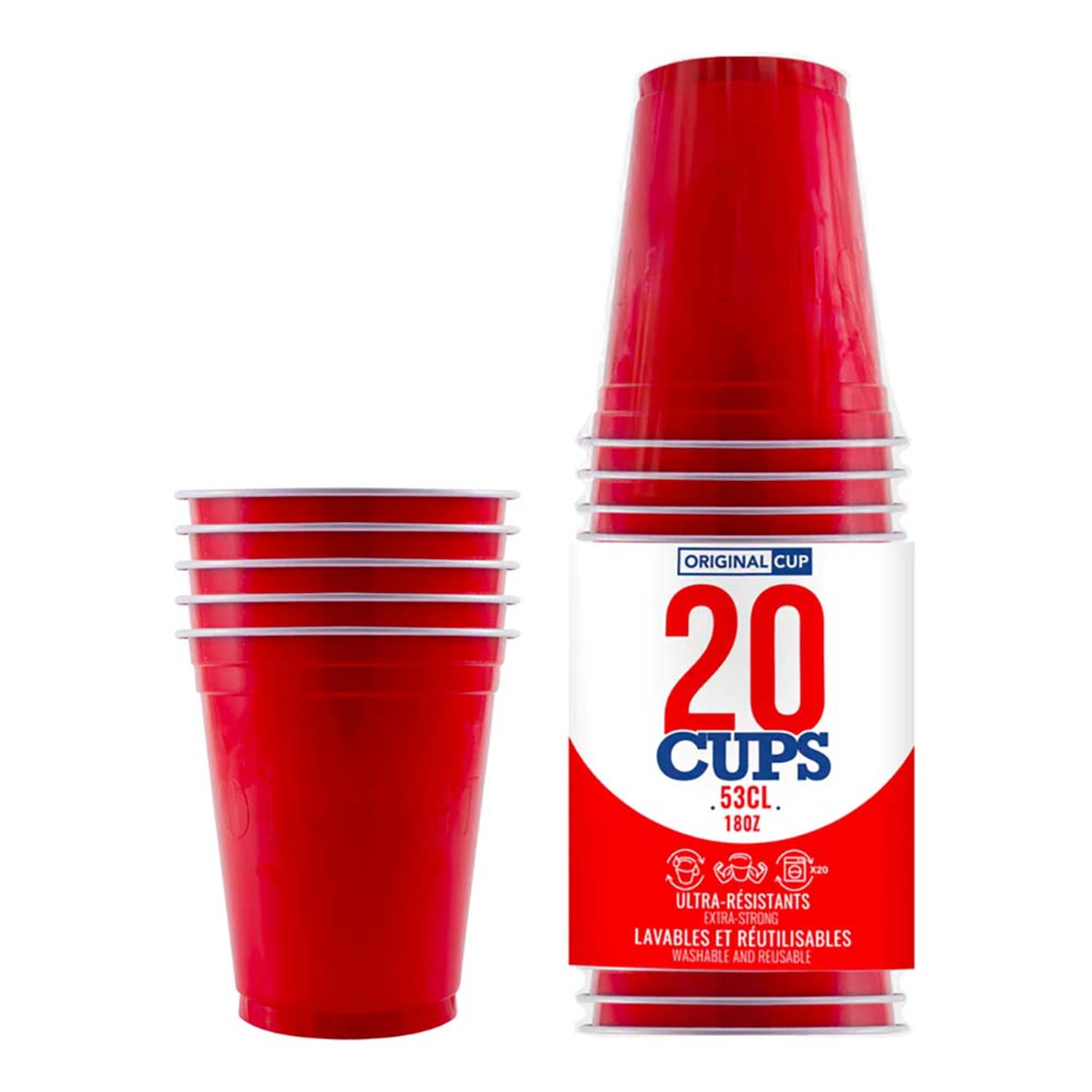 Party Cups i Plast Röda - 20-pack