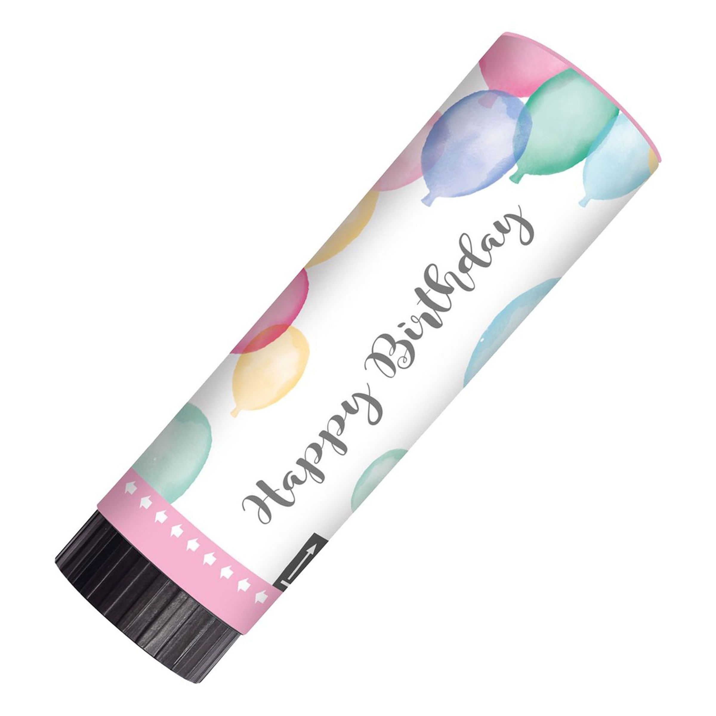 Party Poppers Happy Birthday Pastell - 2-pack