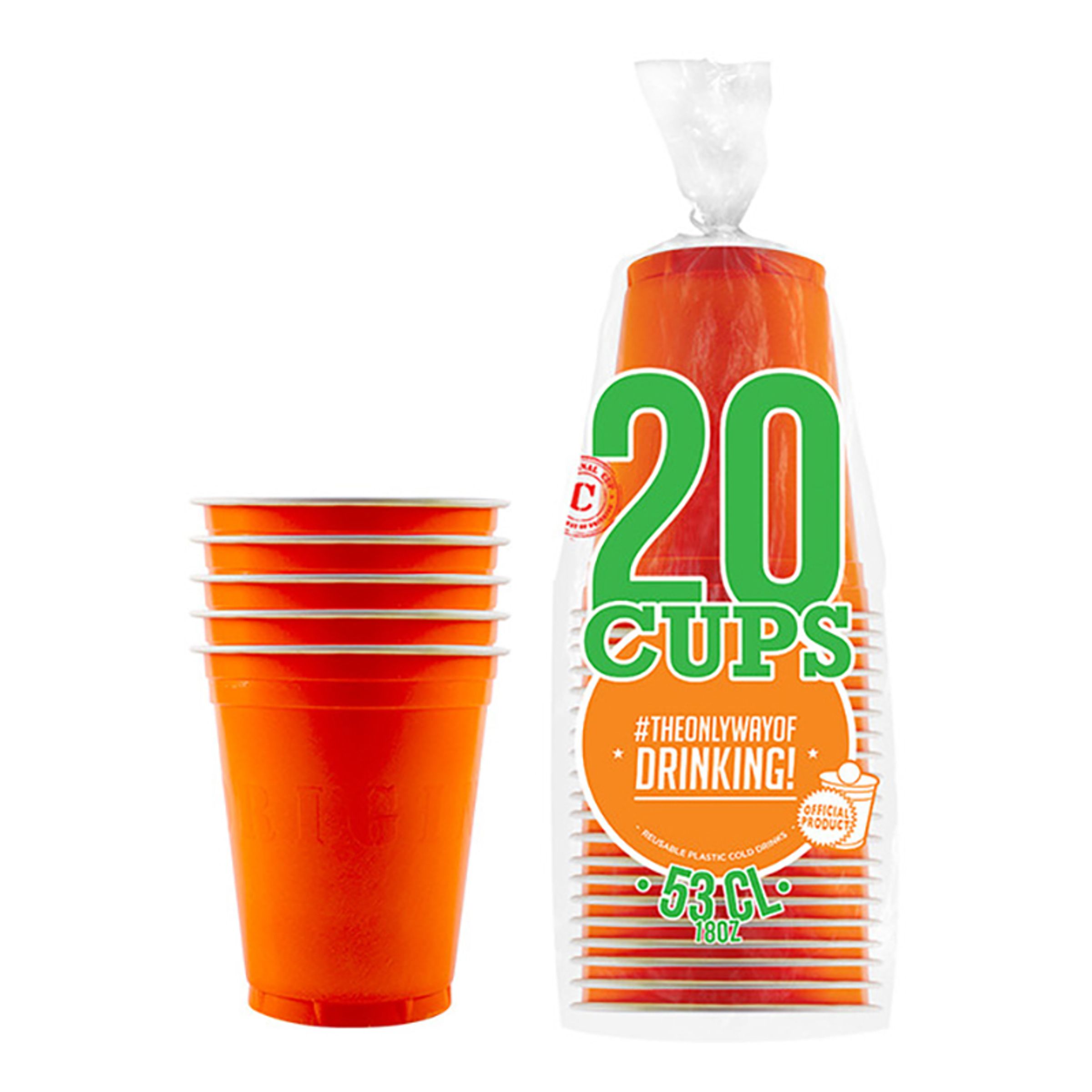 Party Cups Orange - 20-pack