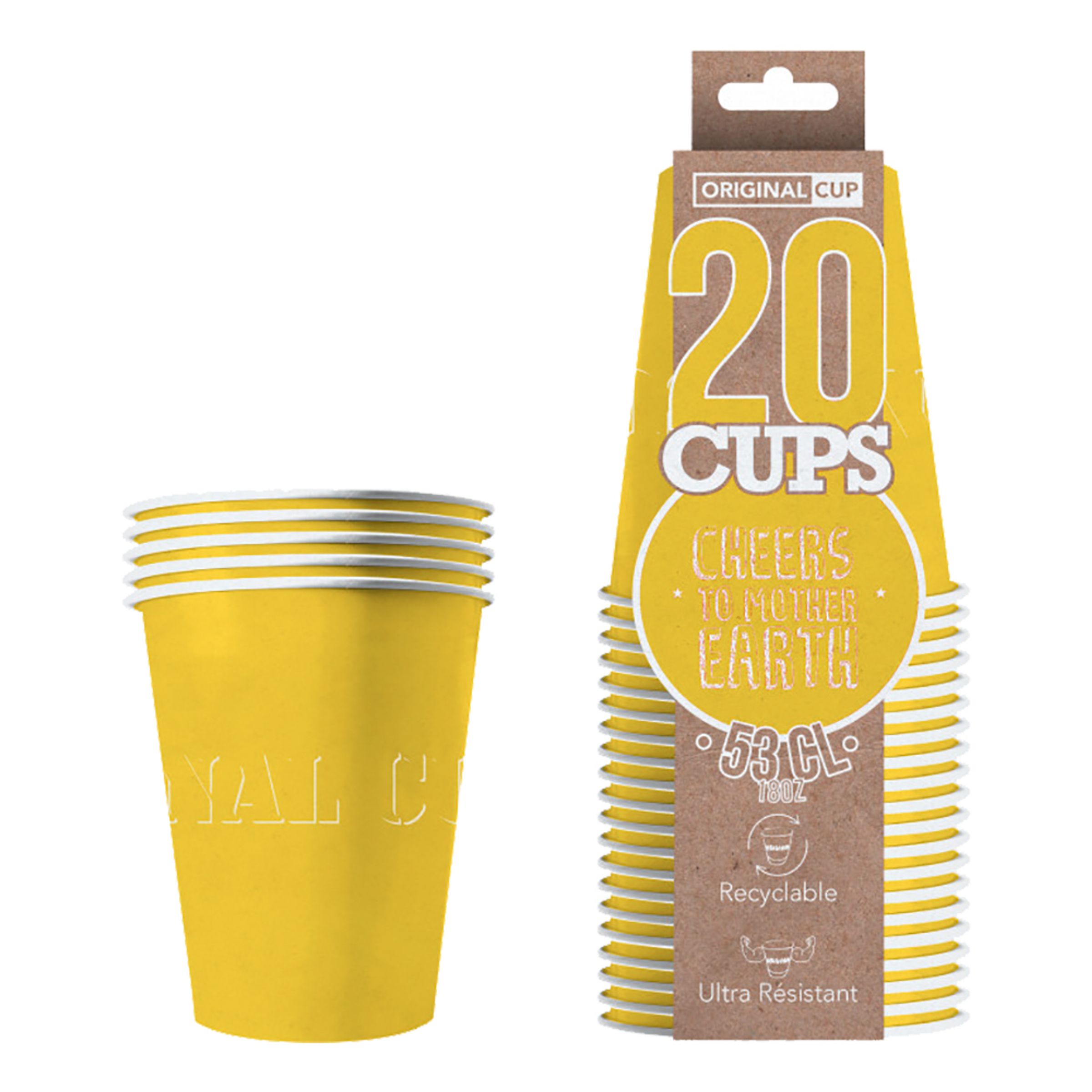 Partycups Papper Gul - 20-pack