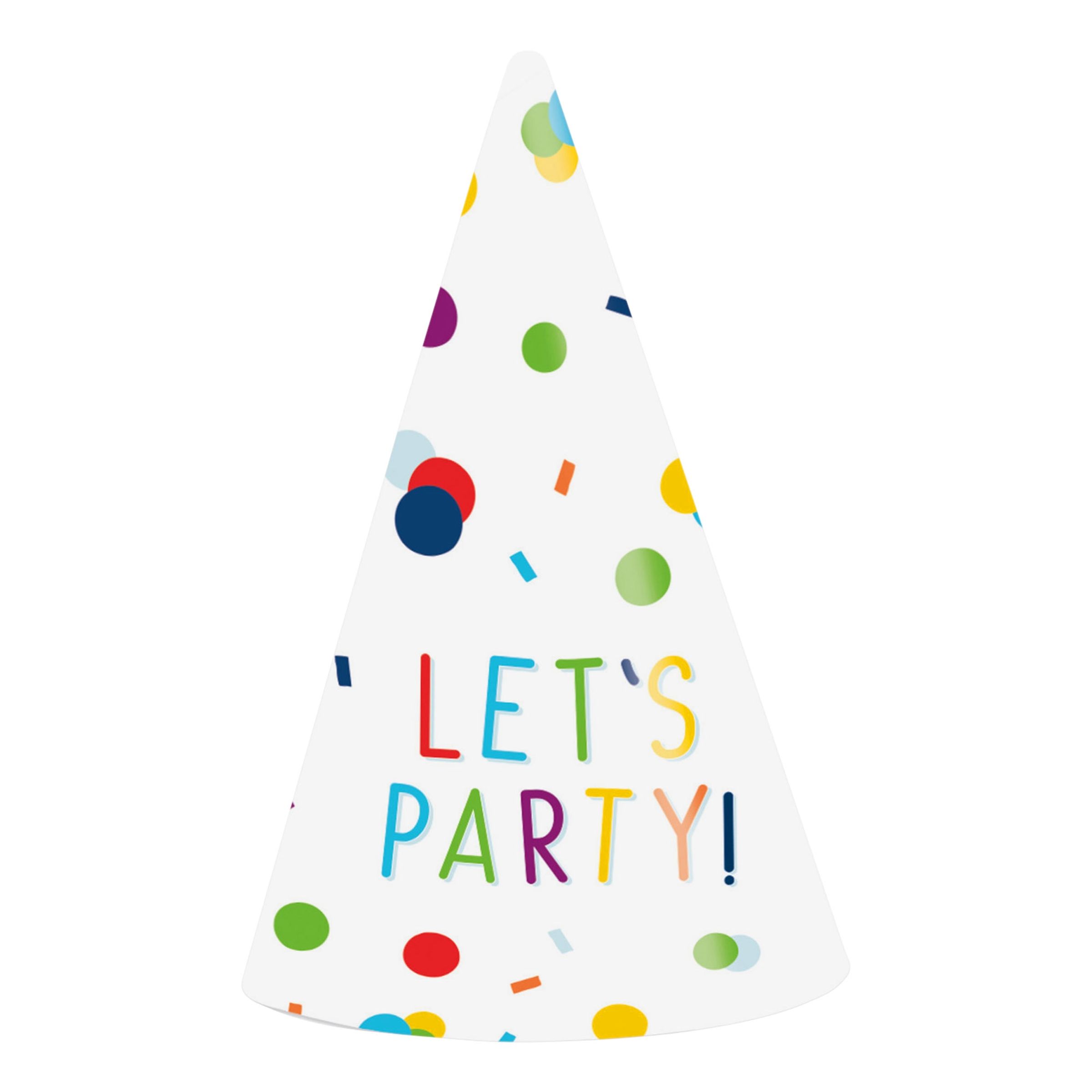 Läs mer om Partyhattar Lets Party Konfetti - 8-pack