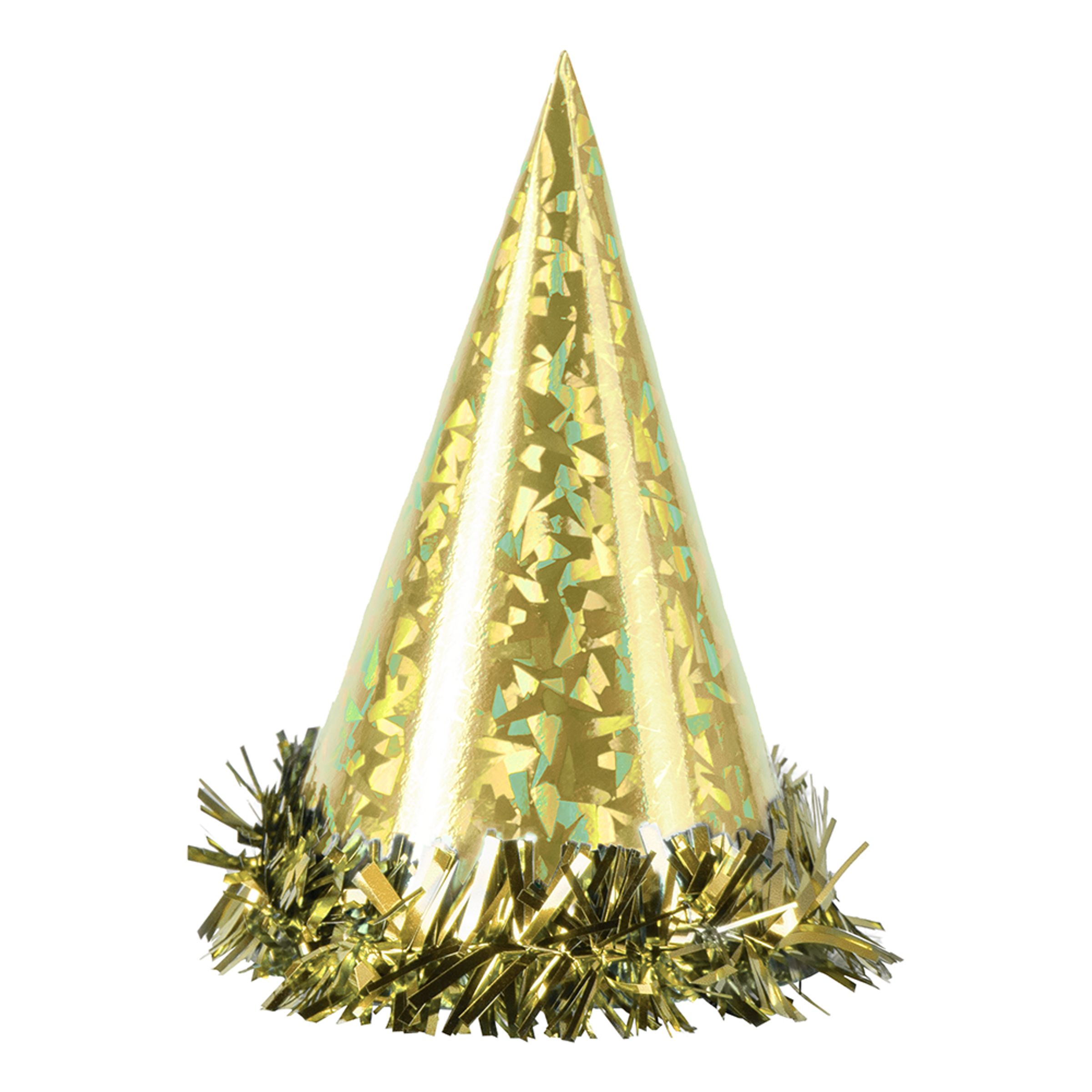 Partyhattar Hologram Guld - 6-pack