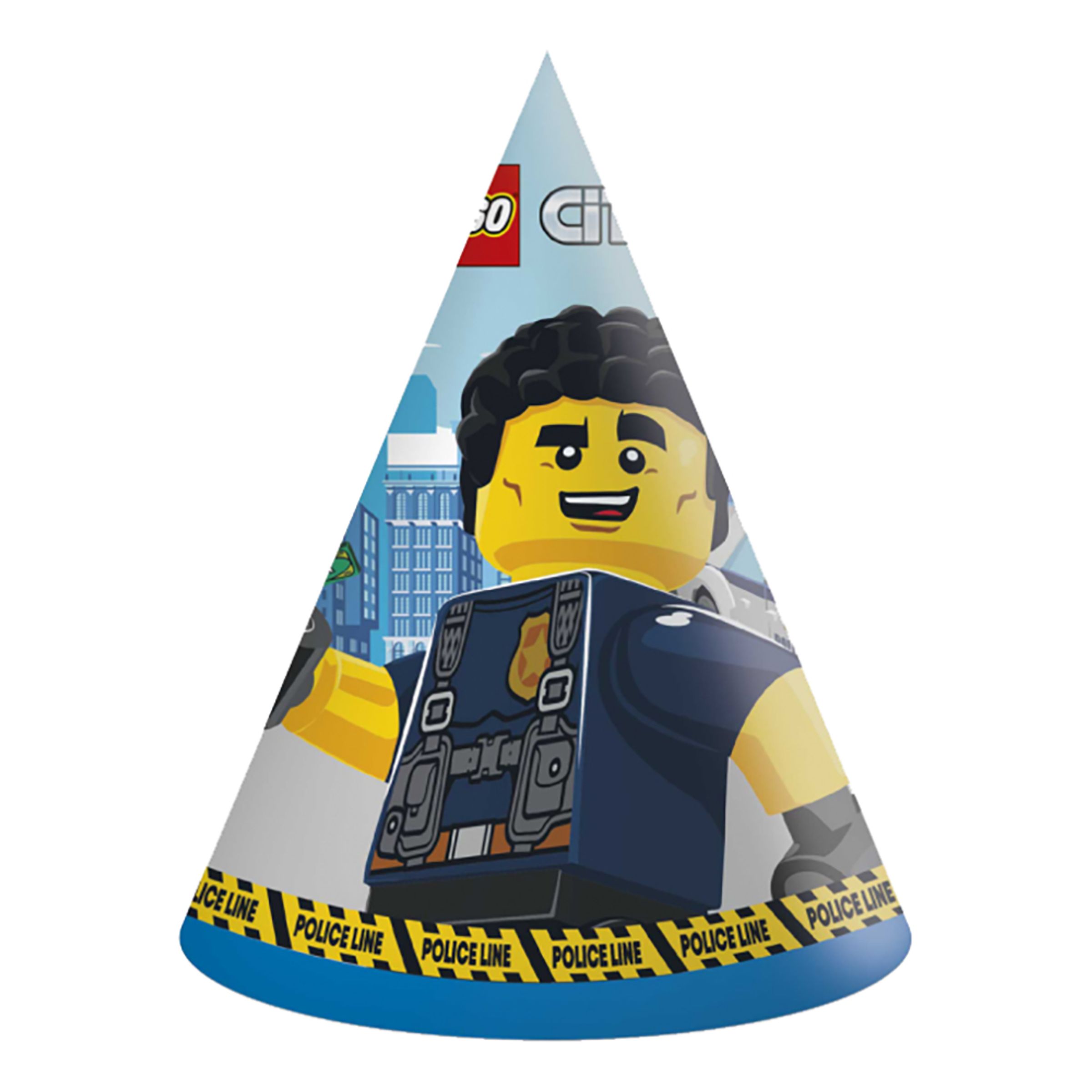 Läs mer om Partyhattar Lego City - 6-pack