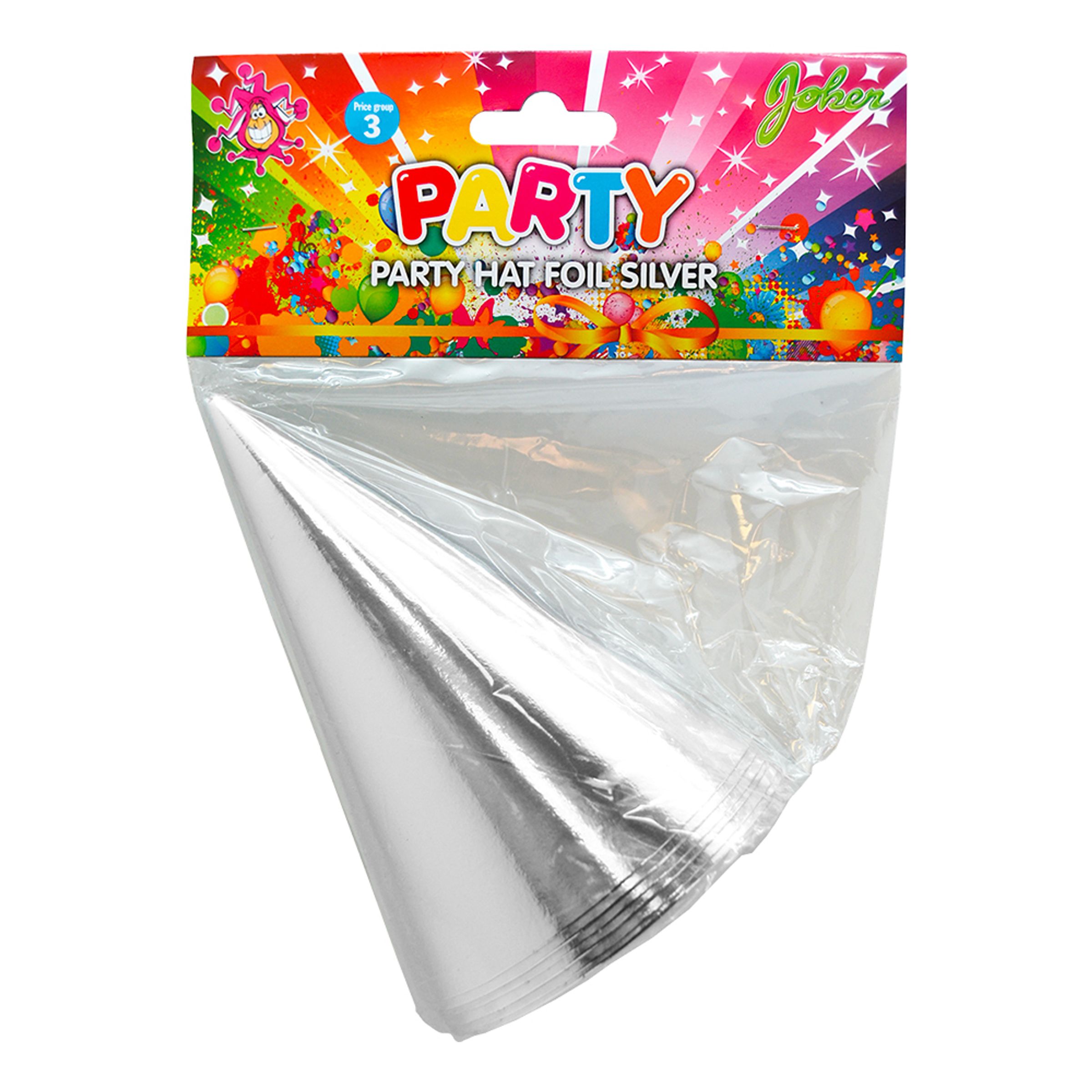 Läs mer om Partyhattar Silver Metallic - 6-pack