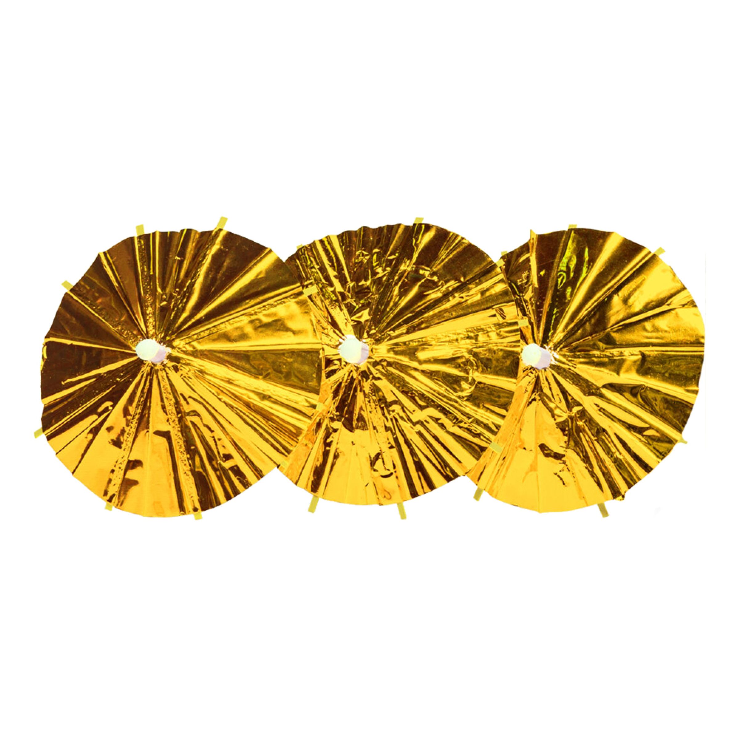 Partyparasoll Guld - 10-pack