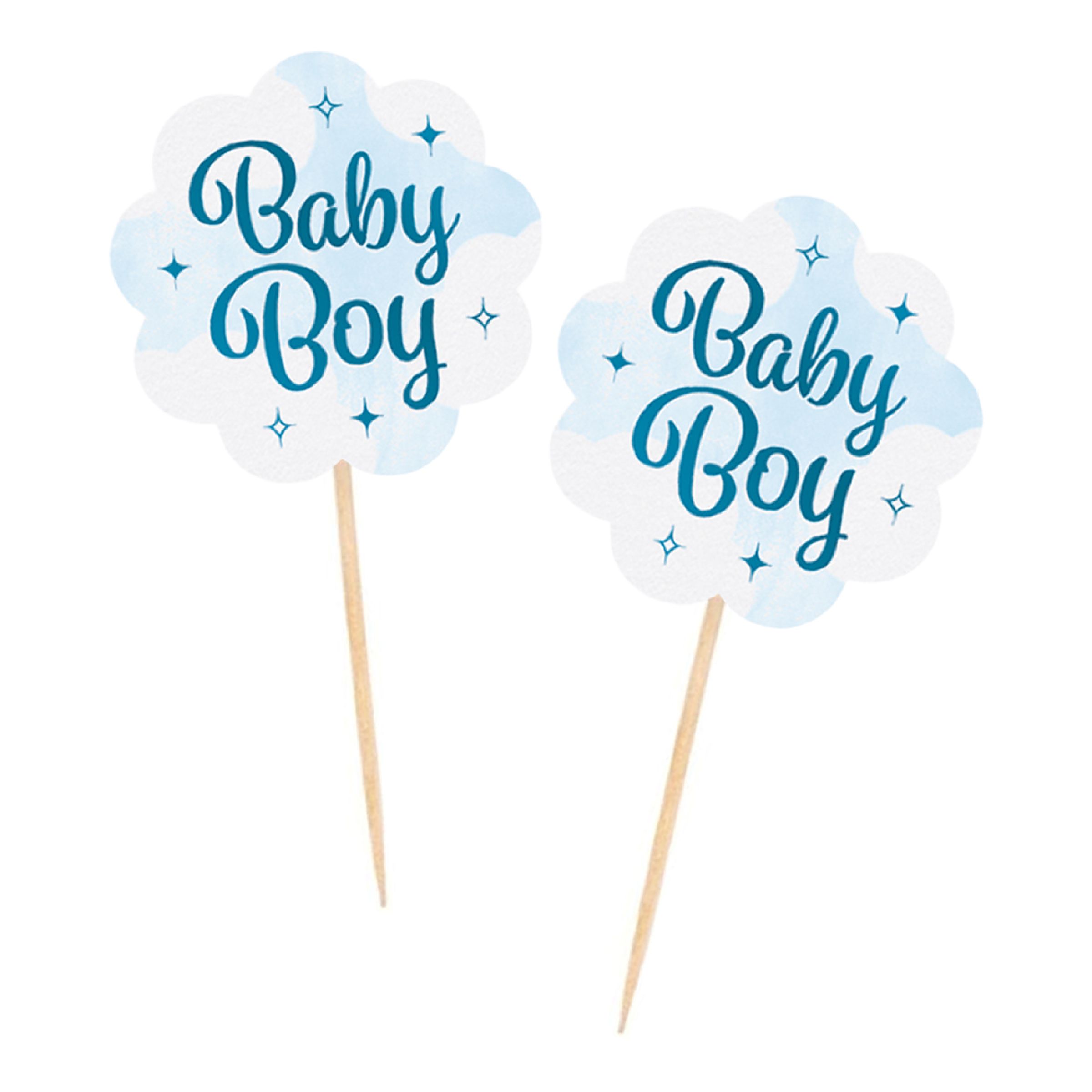 Partypicks Baby Boy - 12-pack | Hem - Festartiklar - Festdekoration - Partypicks | Maskeradspecialisten