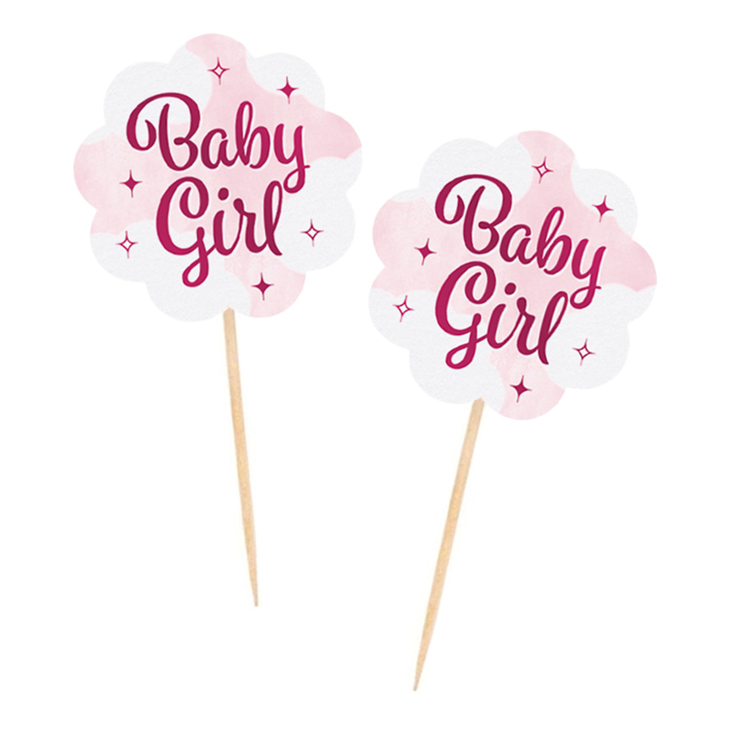 Partypicks Baby Girl - 12-pack | Hem - Festartiklar - Festdekoration - Partypicks | Maskeradspecialisten