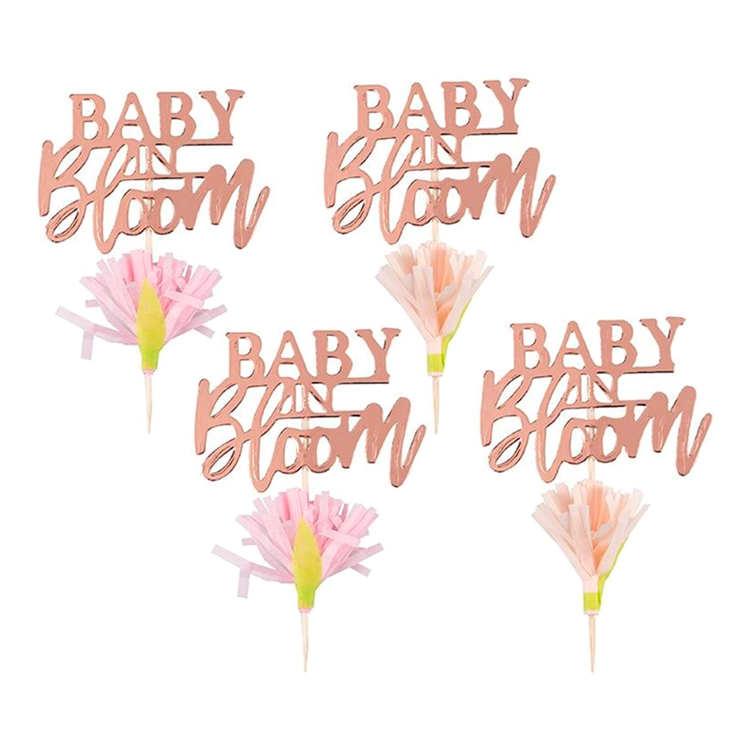 Partypicks Baby In Bloom Roséguld - 12-pack