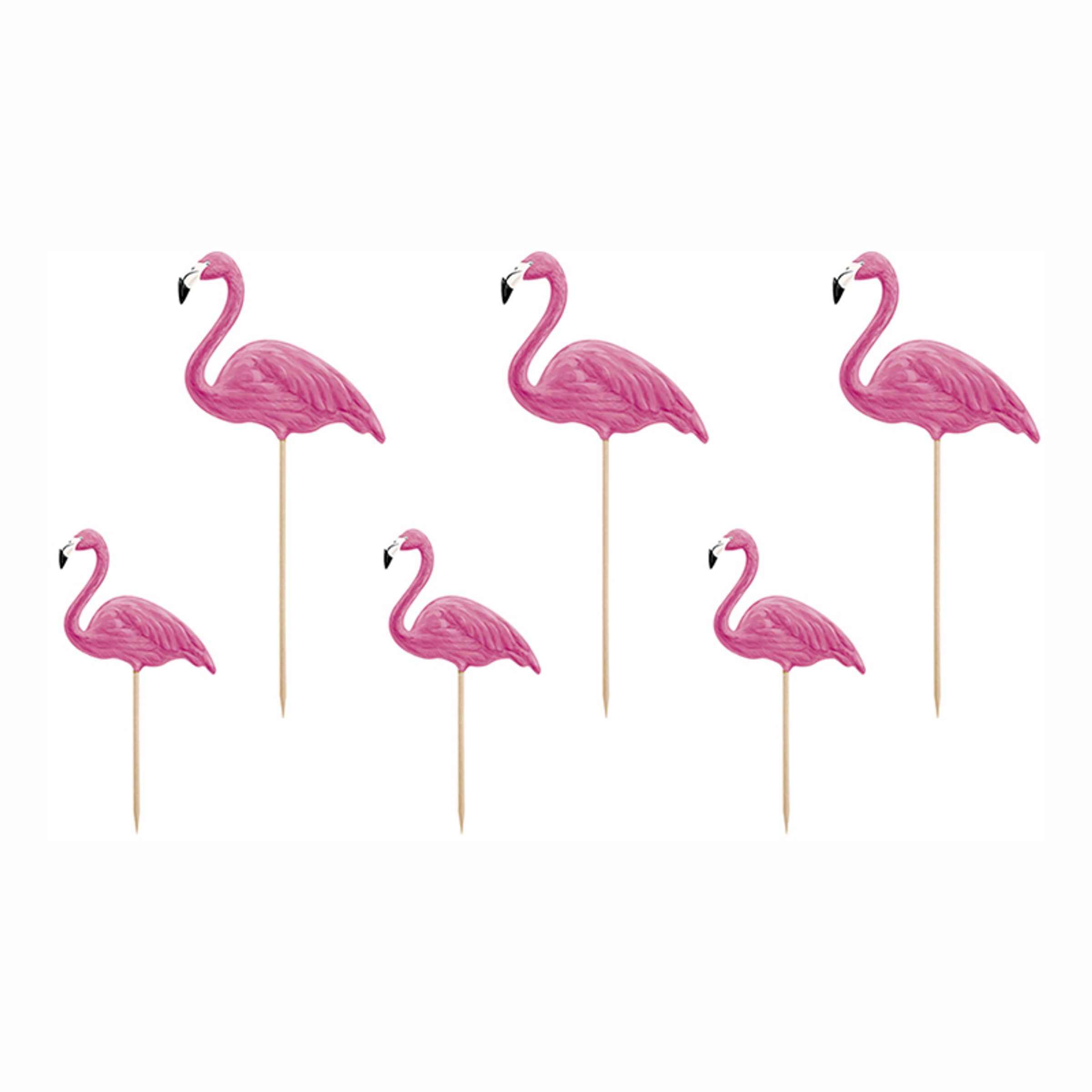Läs mer om Partypicks Flamingo - 6-pack