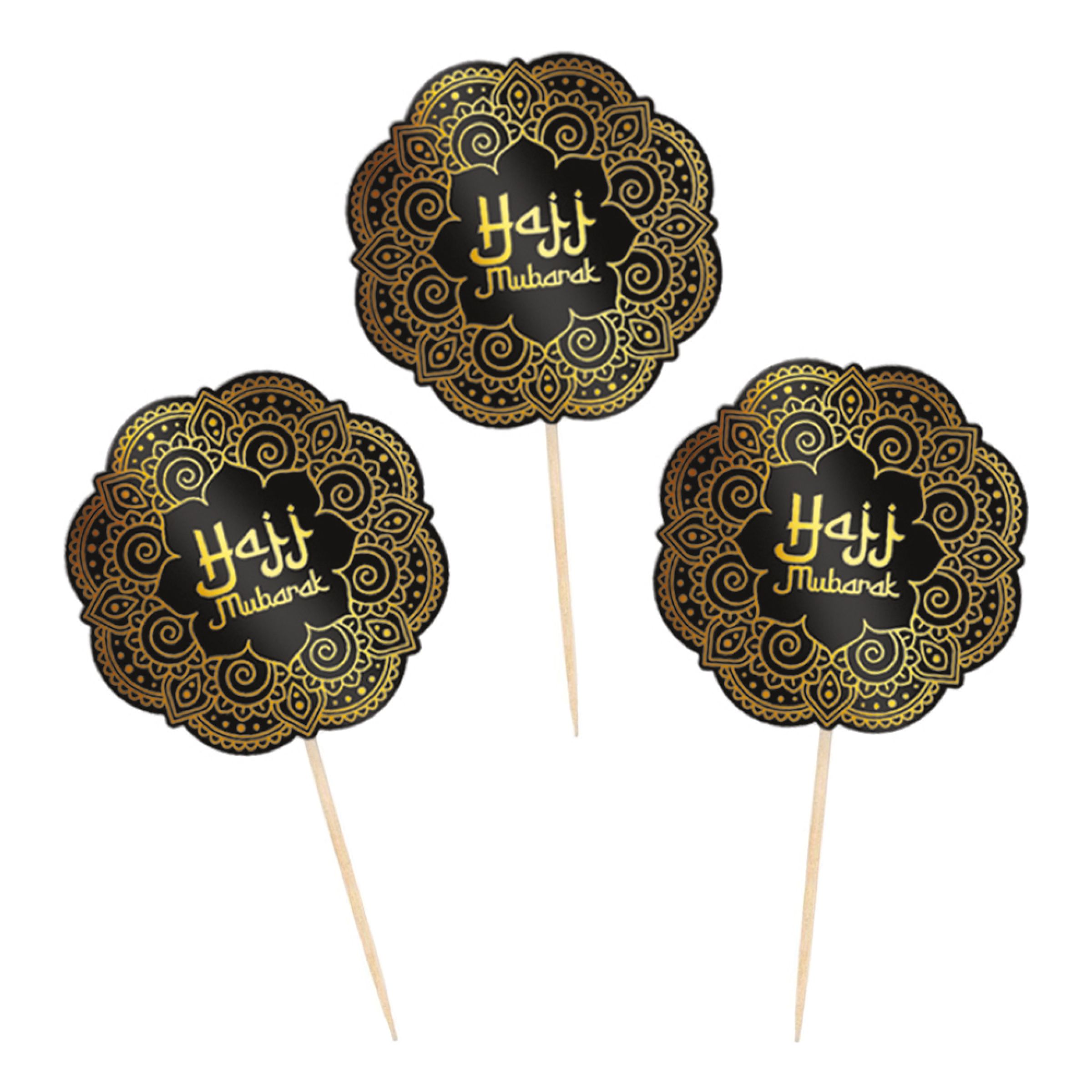 Partypicks Hajj Mubarak - 12-pack | Hem - Festartiklar - Festdekoration - Tårtdekorationer | Maskeradspecialisten