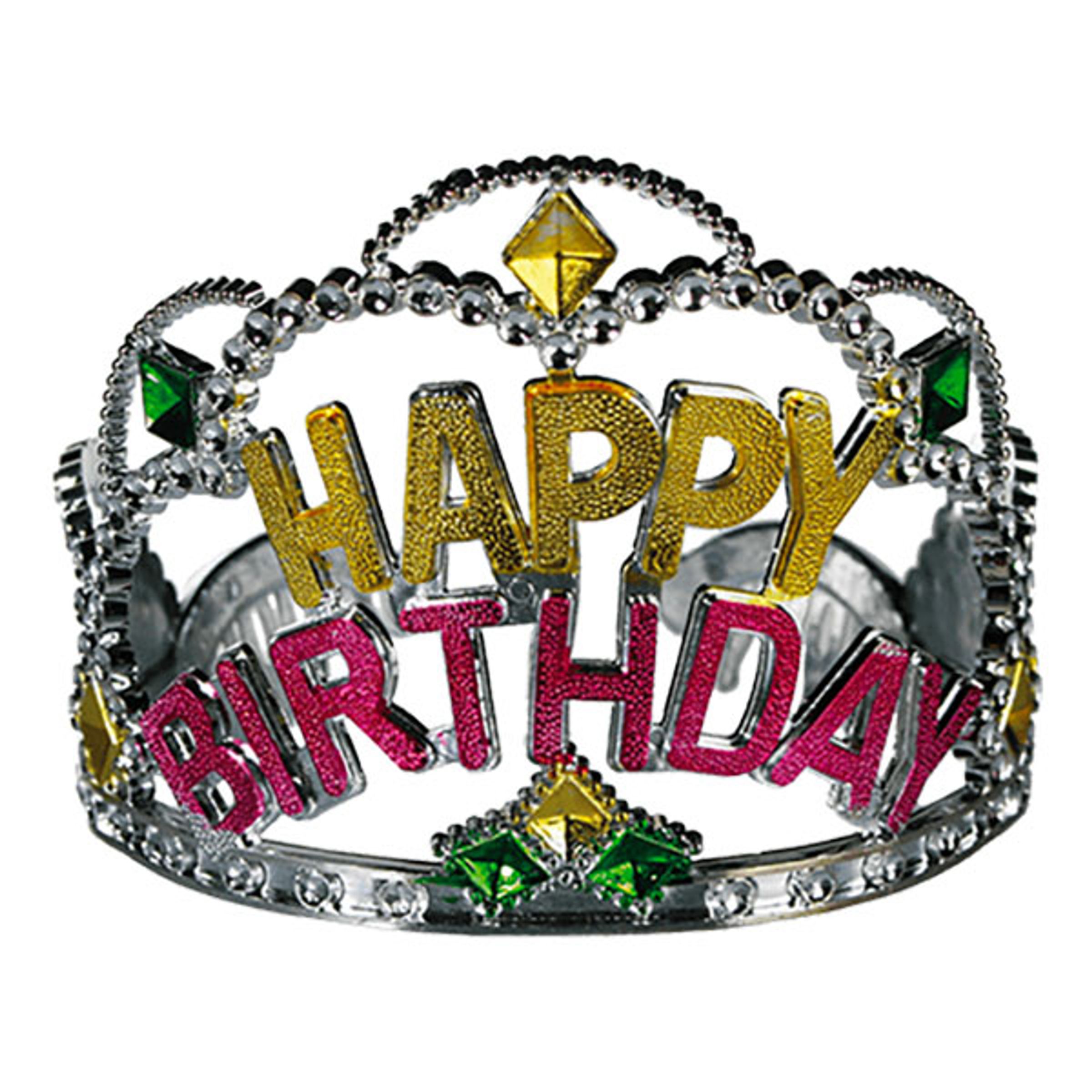 Läs mer om Partytiara Happy Birthday - One size