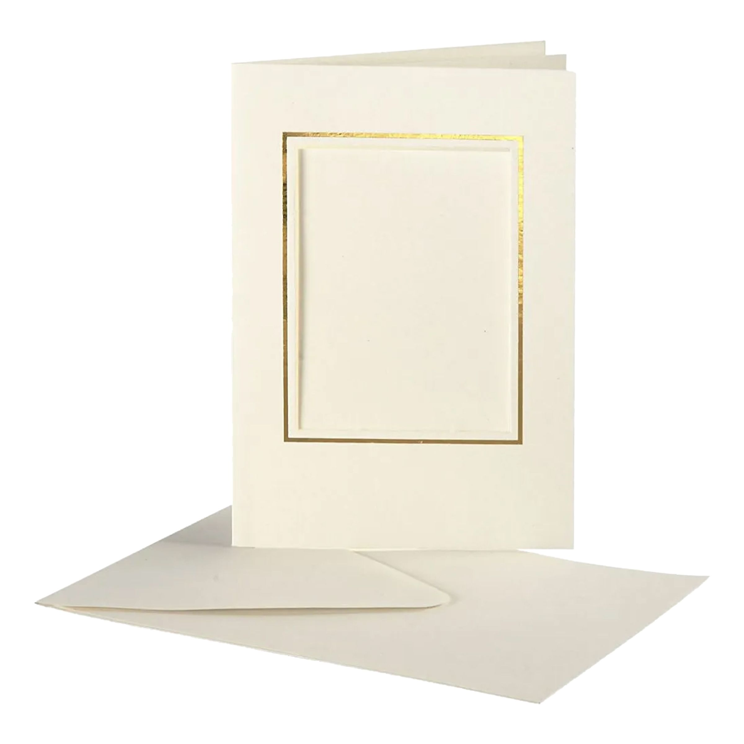 Läs mer om Passepartoutkort med Kuvert - Rektangulär Guld