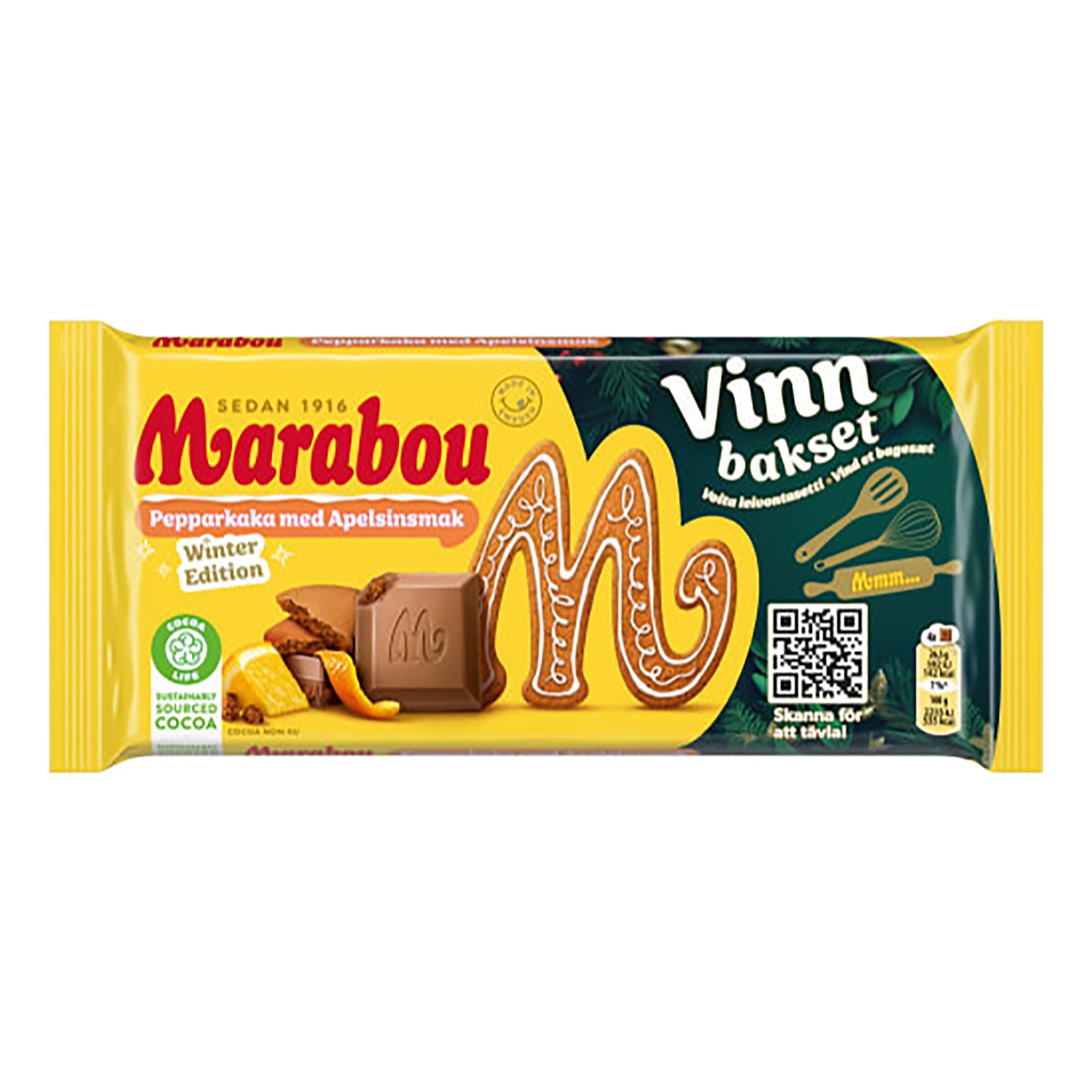 Marabou Pepparkaka med Apelsinsmak Chokladkaka - 185 gram