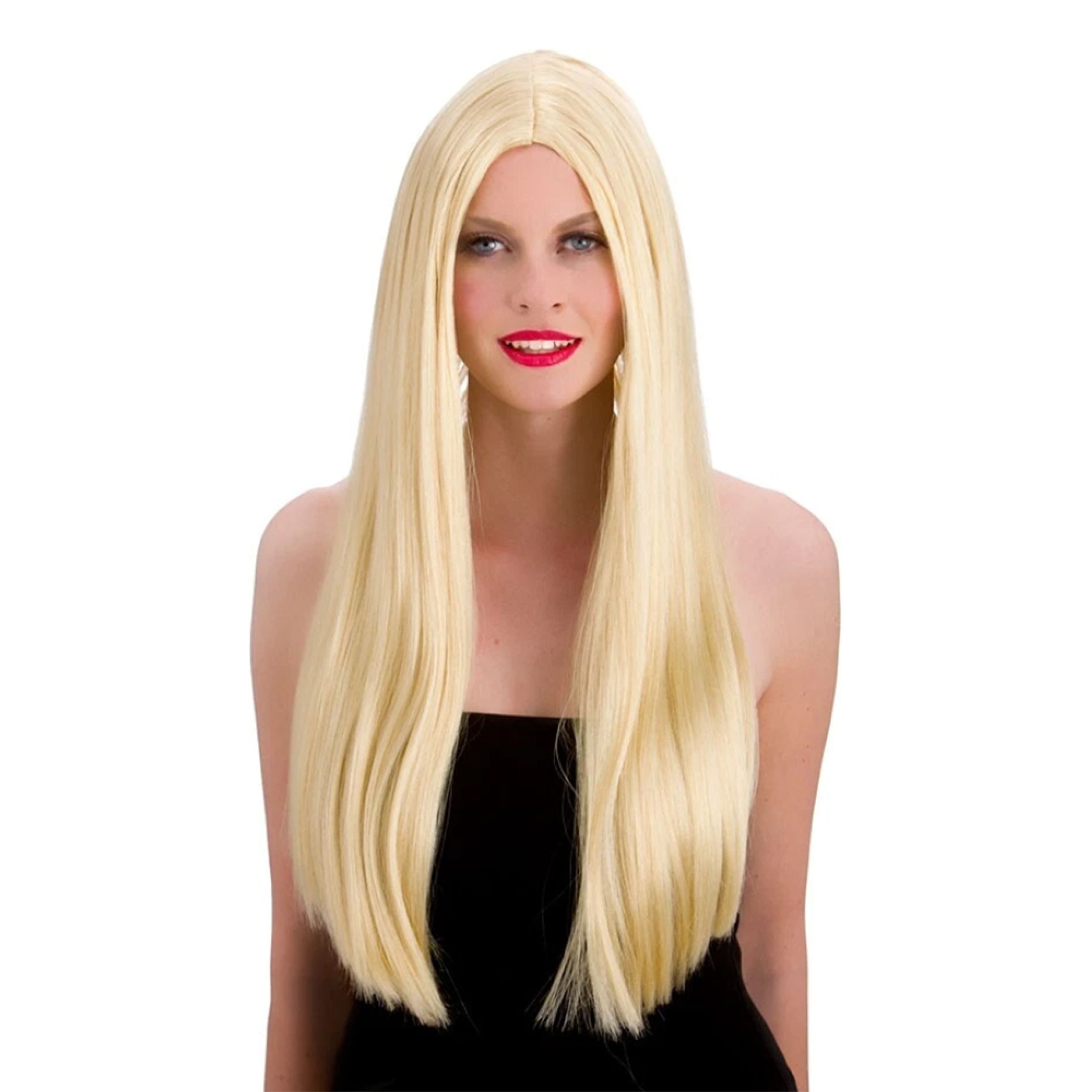 Peruk Lång Blond - One size