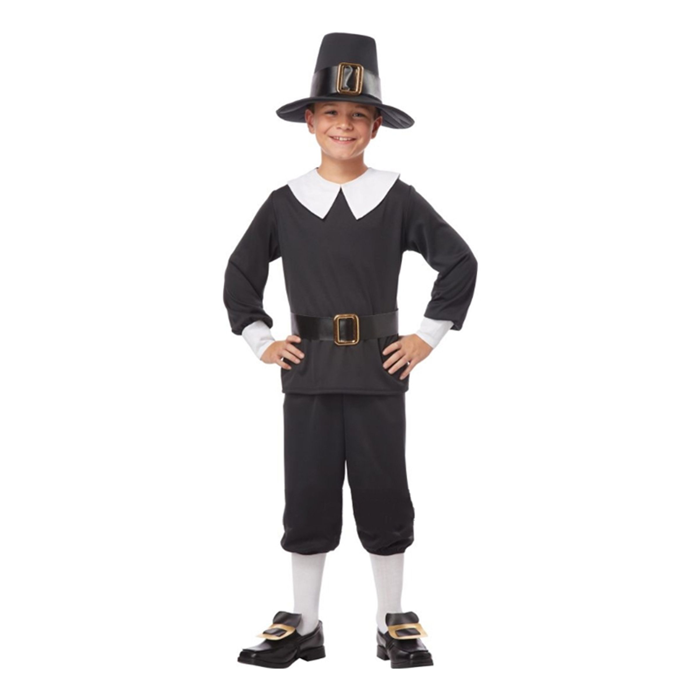 Pilgrim Pojke Barn Maskeraddräkt - Large