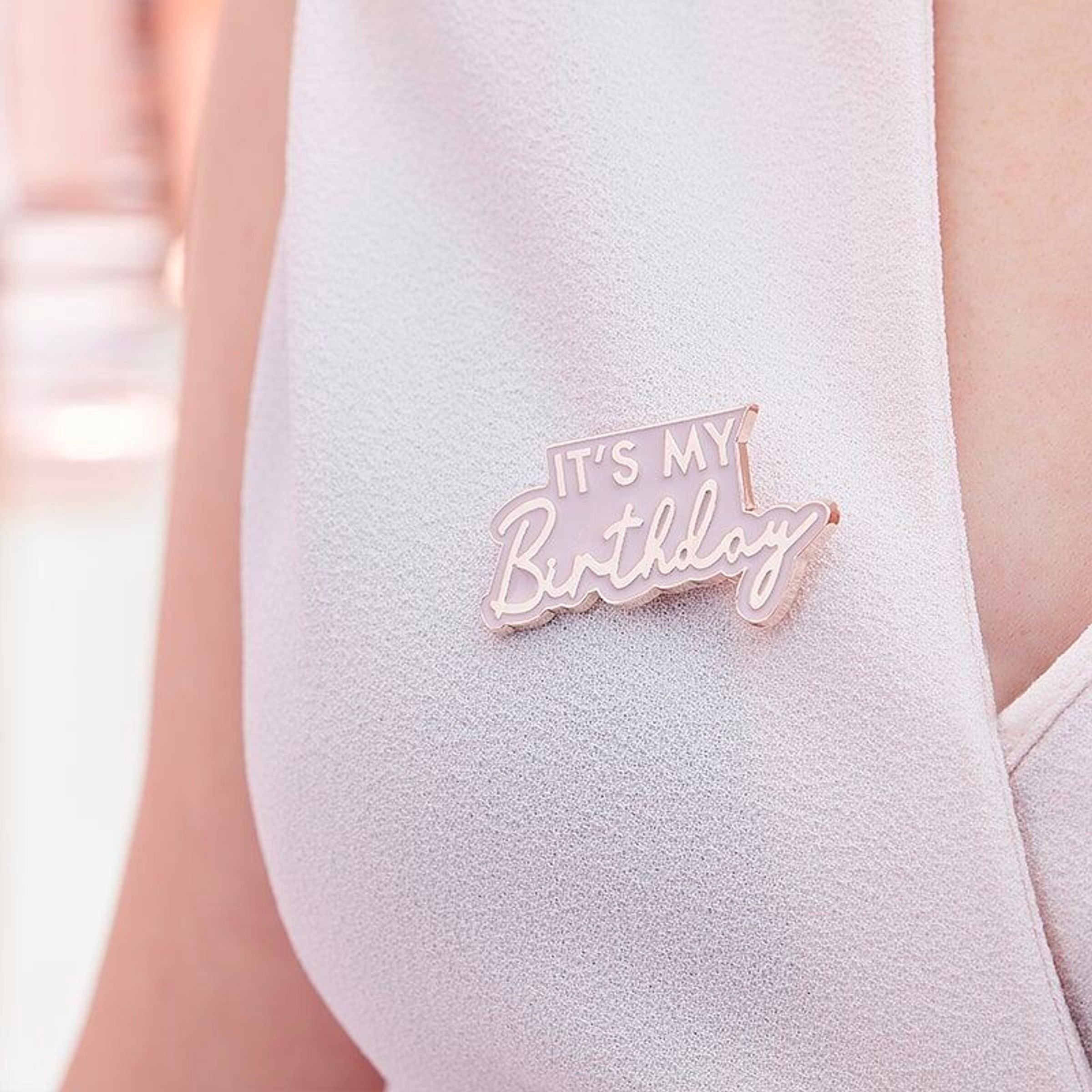 Pin It's My Birthday Rosa/Roséguld