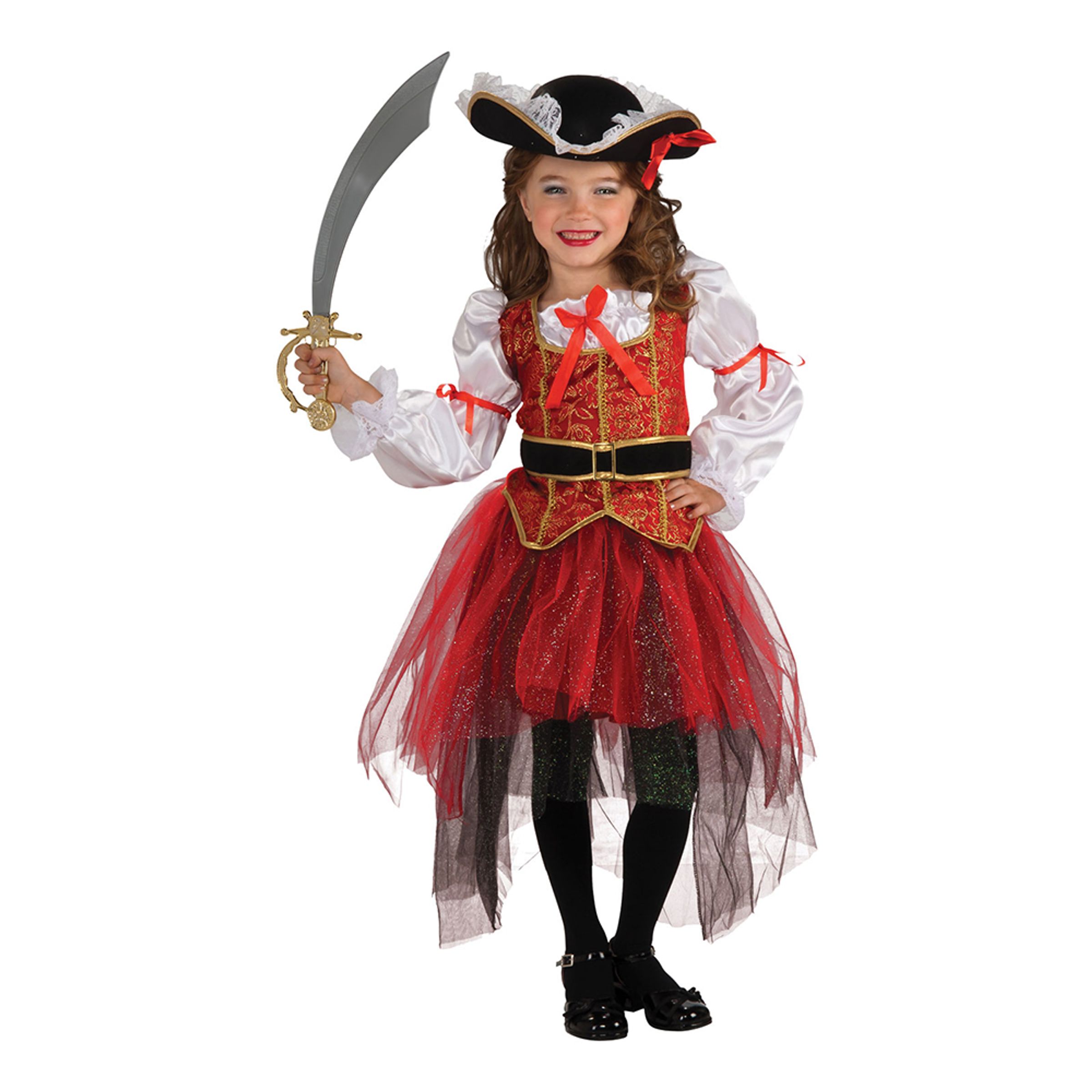 Piratprinsessa Barn Maskeraddräkt - Large
