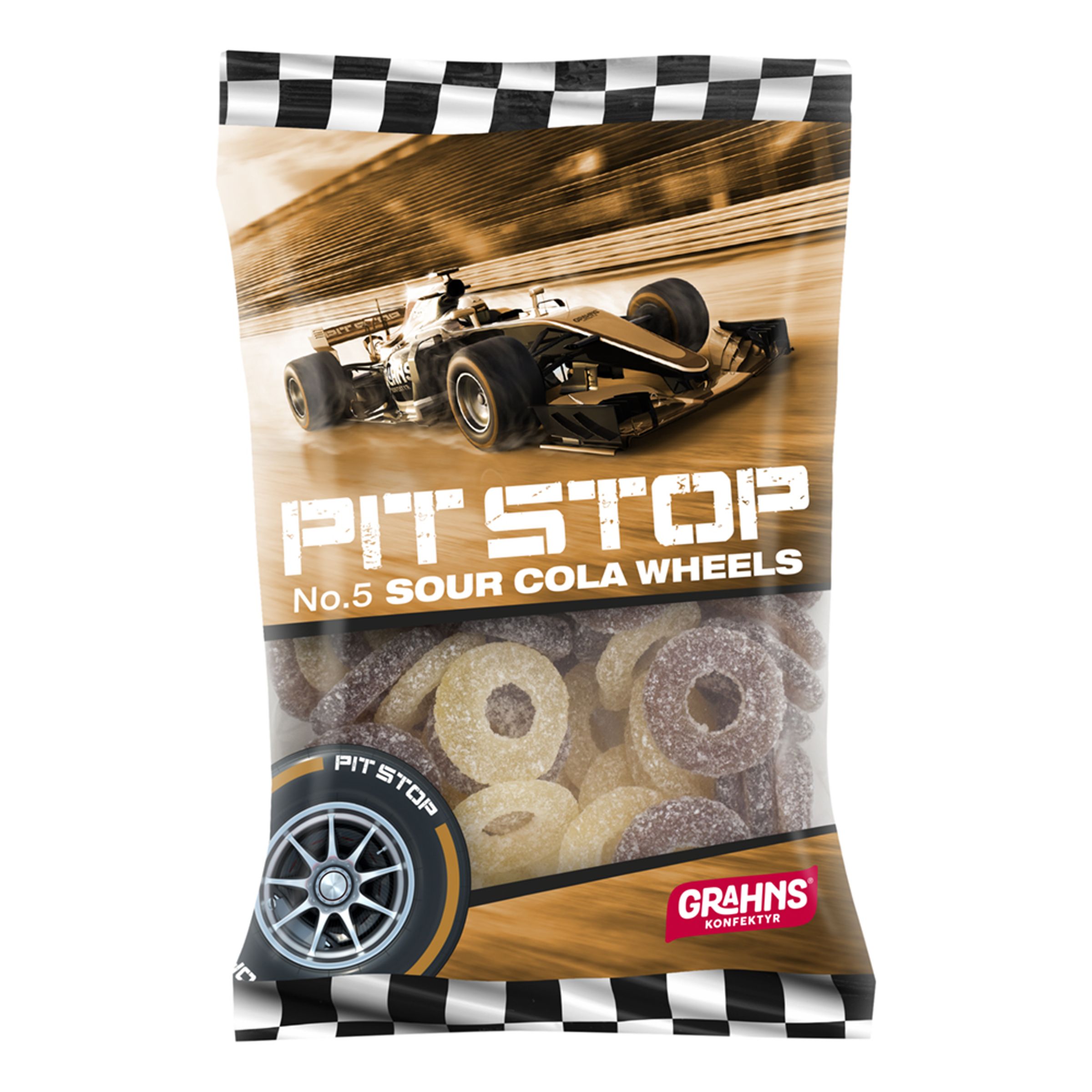 Läs mer om Pit Stop Sour Cola Wheels - 120 gram
