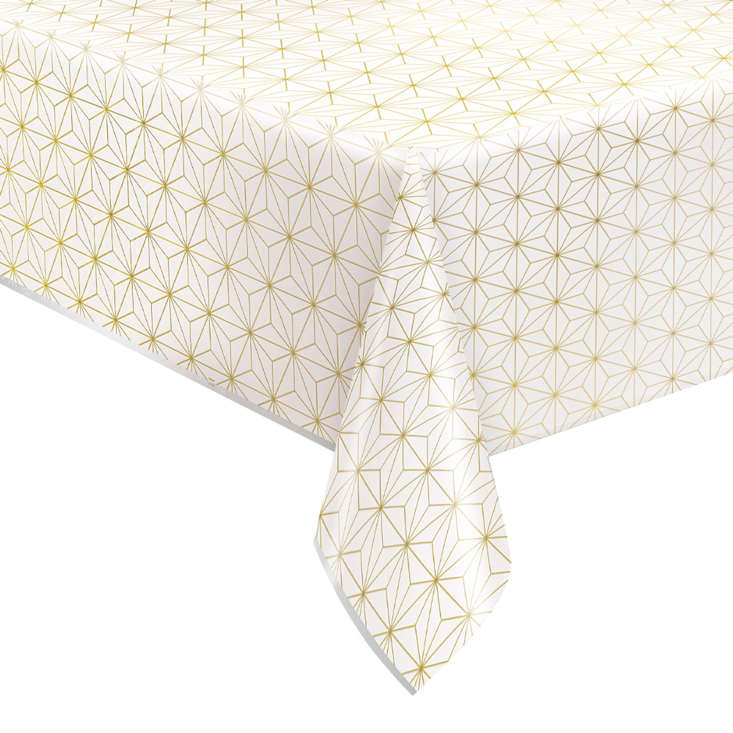 Plastduk Geometrisk Guld | Hem - Festartiklar - Dukning - Bordsdukar | Pryloteket