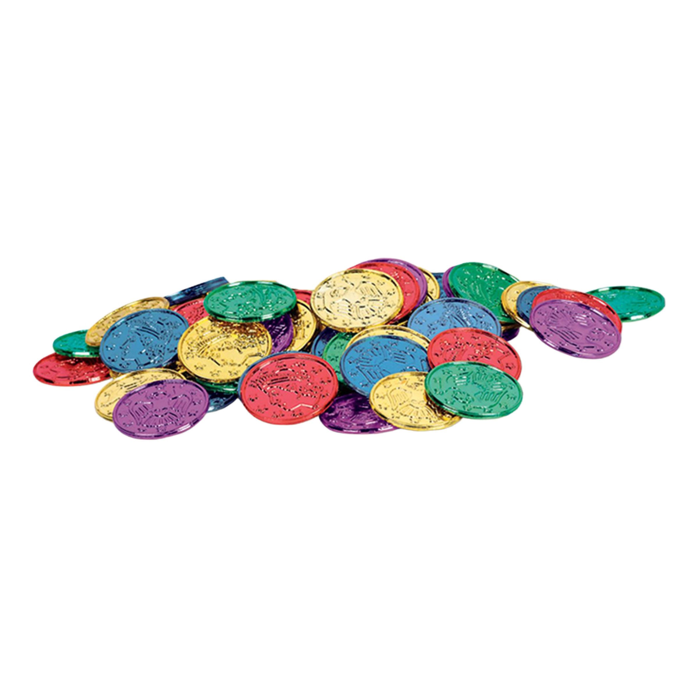 Plastmynt Multifärgad - 100-pack | Hem - Teman - Färger - Flerfärgad | Maskeradspecialisten