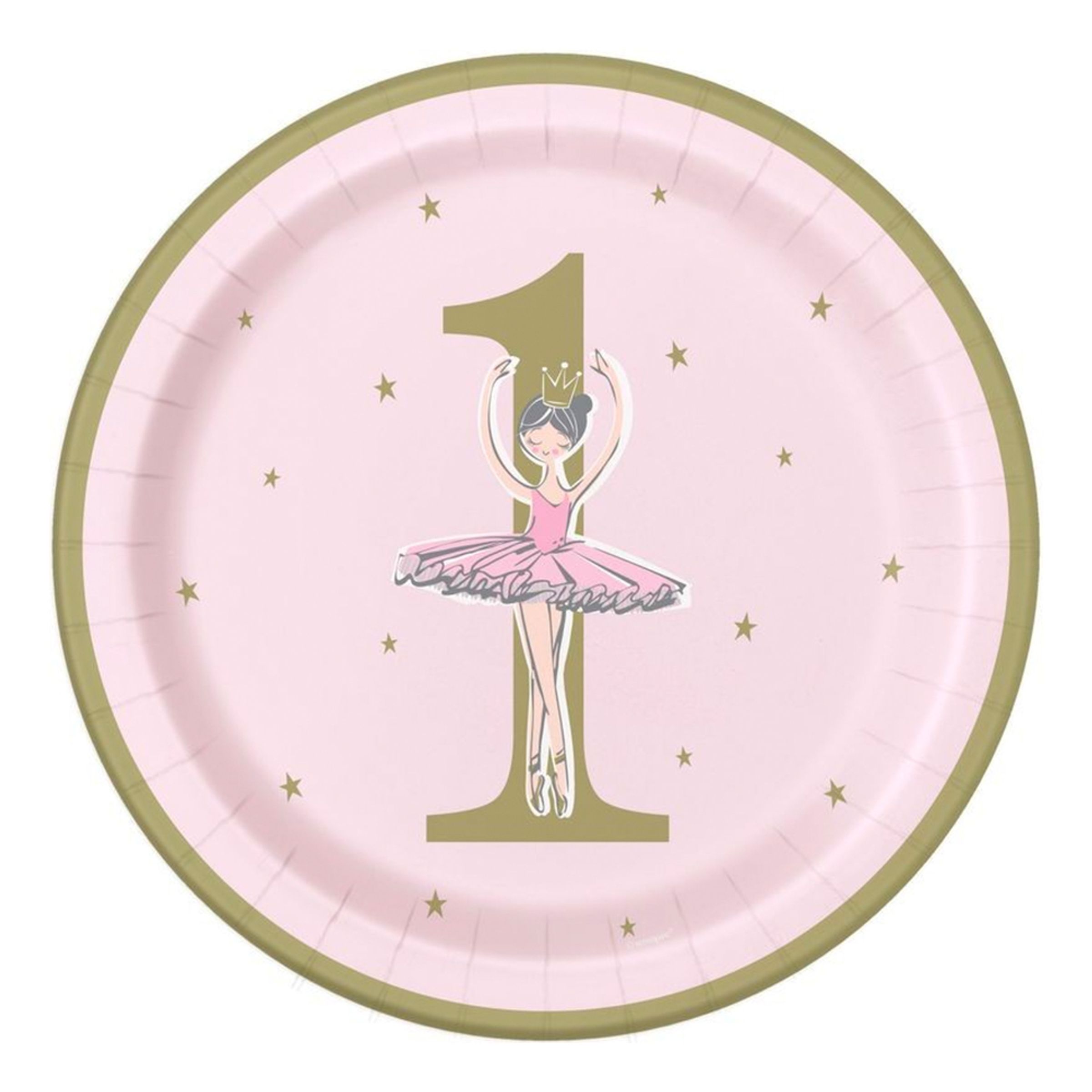 Läs mer om Papperstallrikar Ballerina 1 år - 8-pack