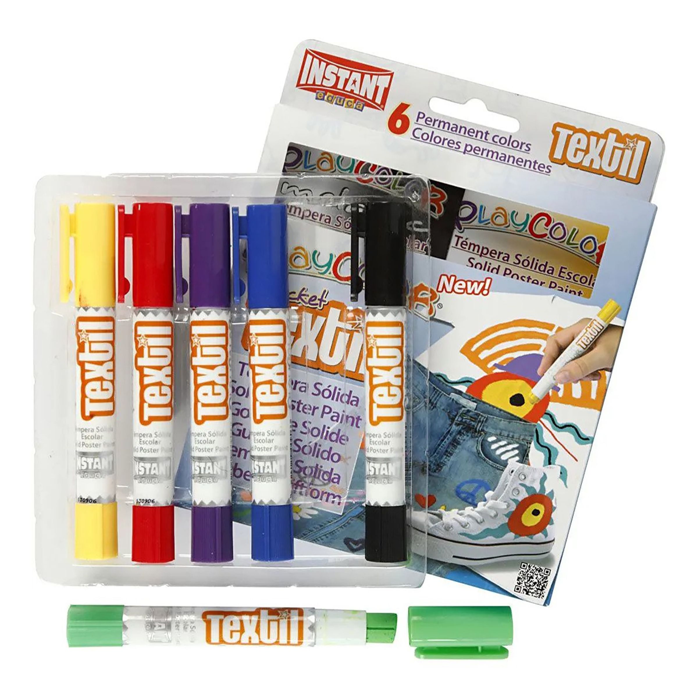 Playcolor Textilpennor - 6-pack