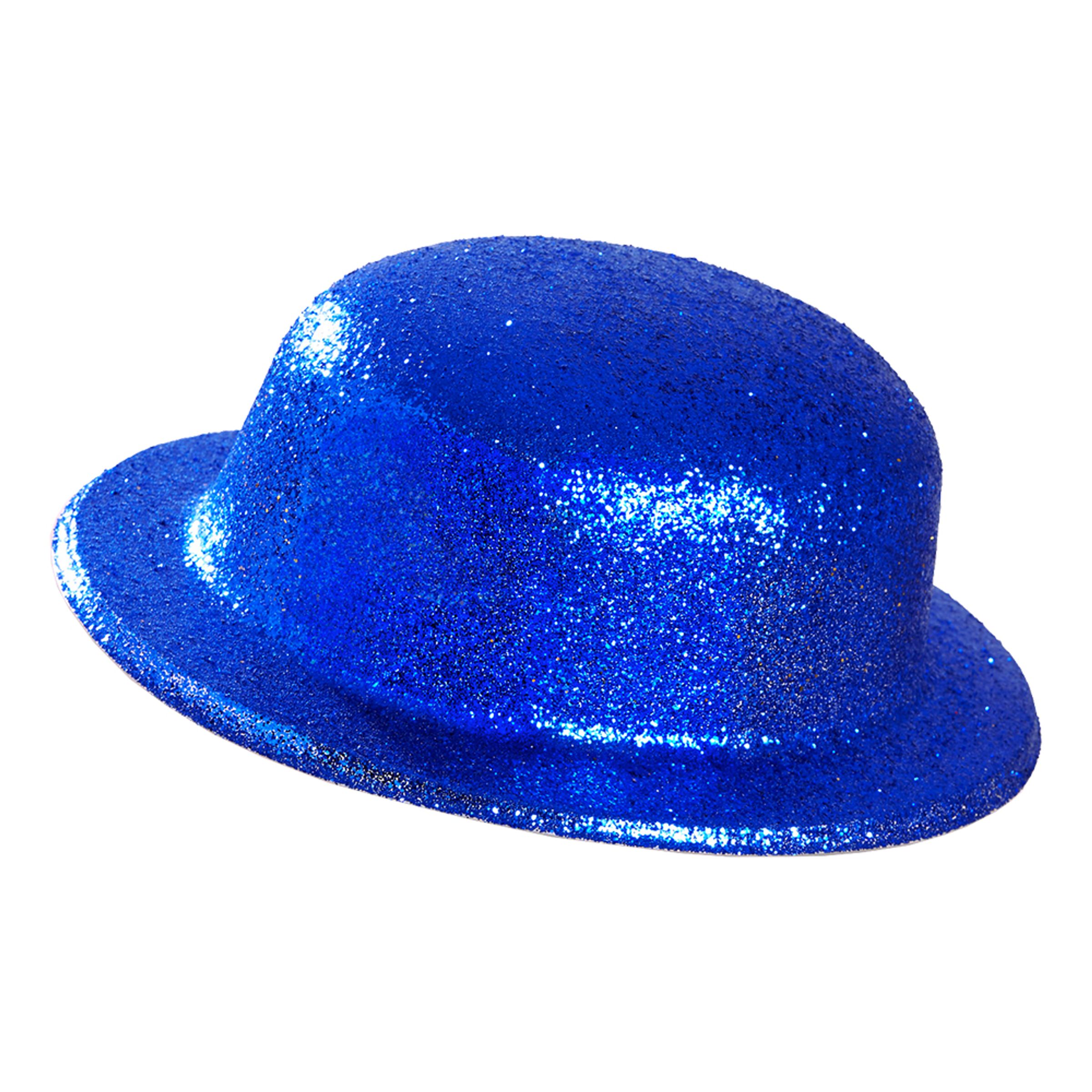 Läs mer om Plommonstop Glitter Blå Hatt - One size