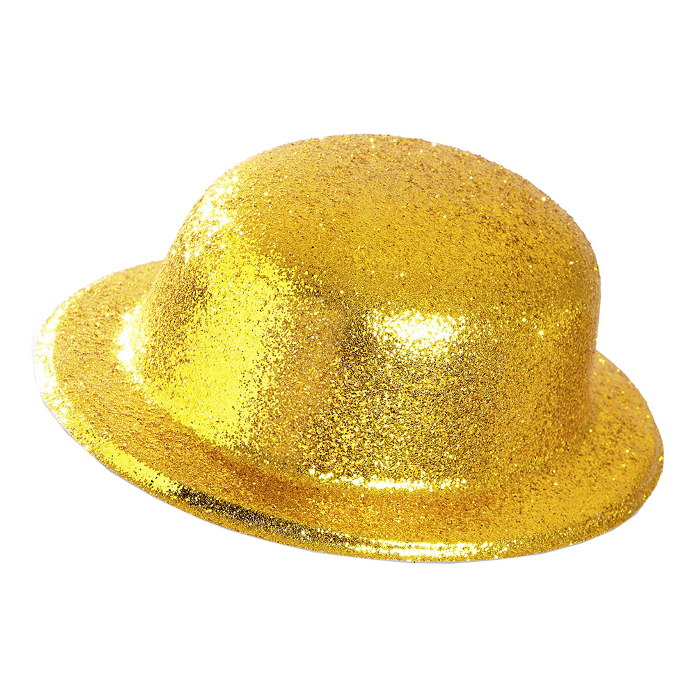 Läs mer om Plommonstop Glitter Guld Hatt - One size