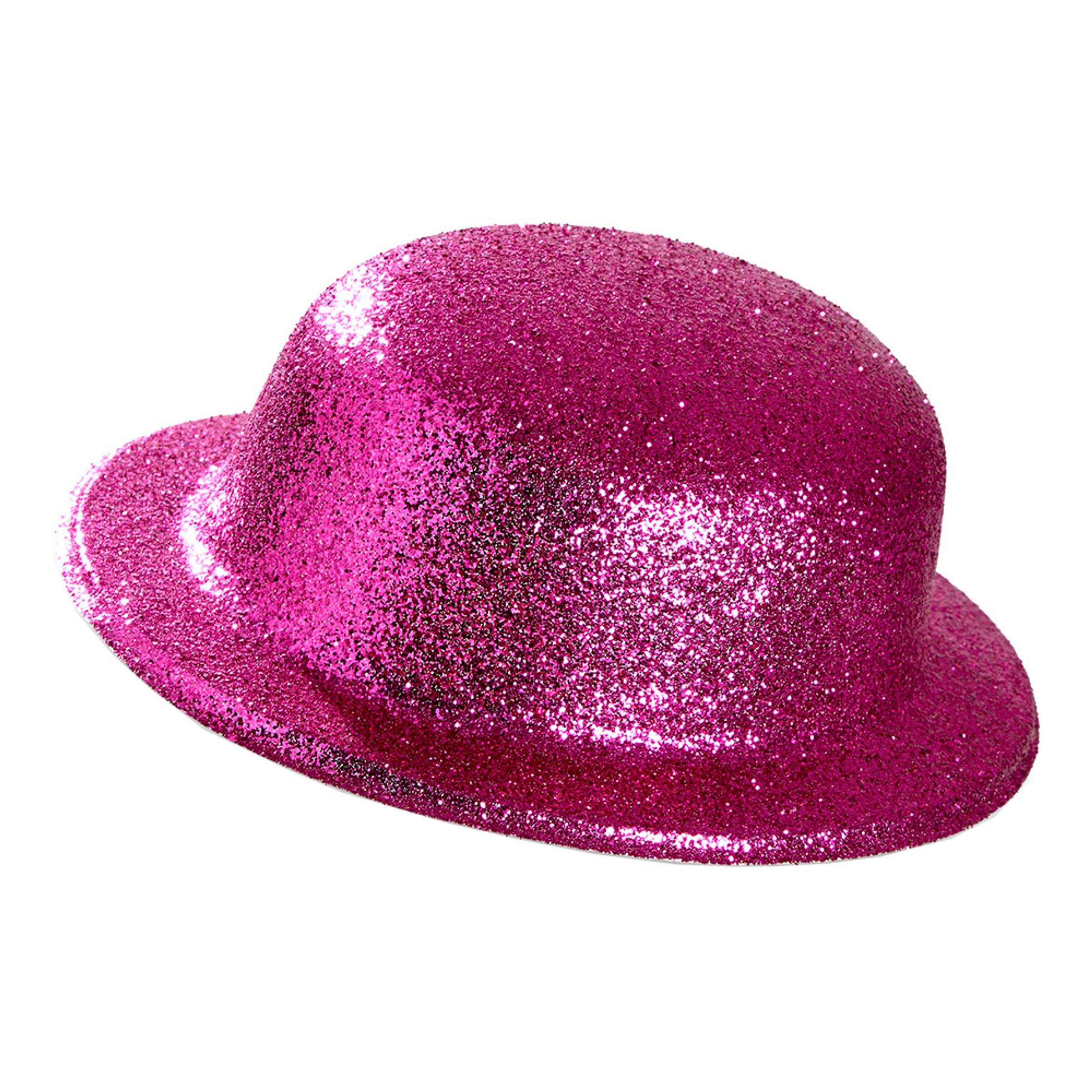 Plommonstop Glitter Rosa Hatt - One size