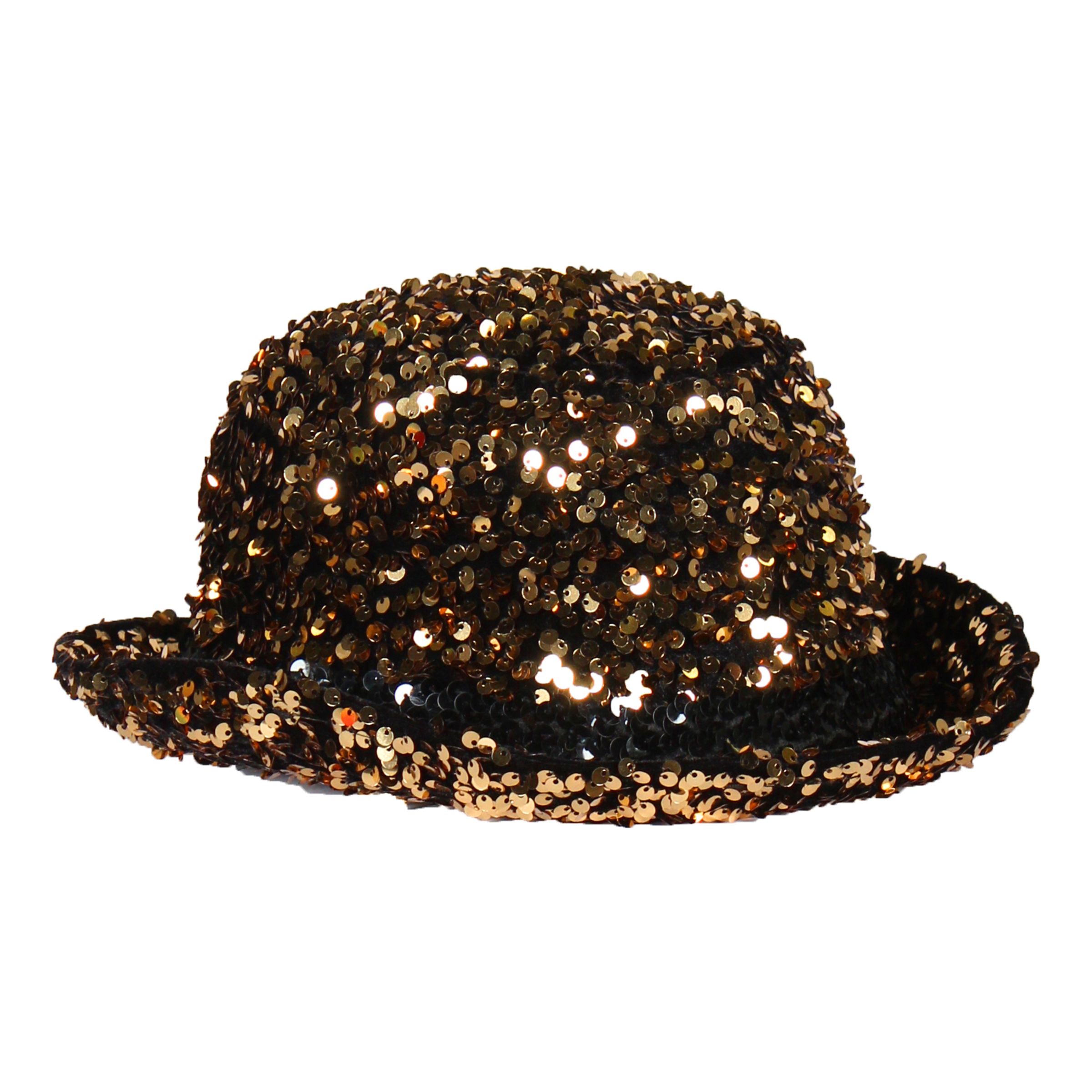 Plommonstop Paljetthatt Svart/Guld Deluxe - 58