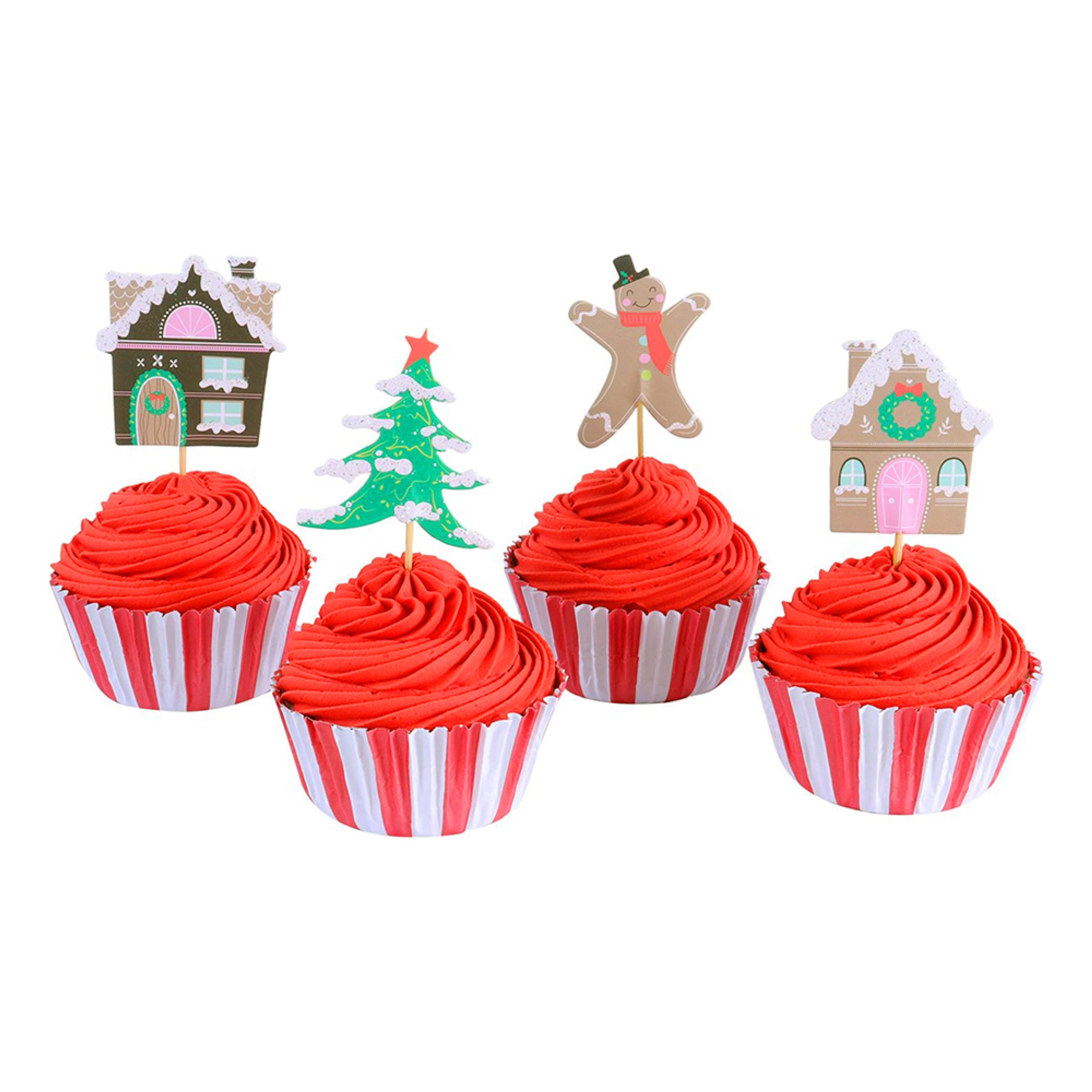 PME Cupcake Kit Pepparkakshus - 24-pack | Hem - Festartiklar - Festdekoration - Tårtdekorationer | Maskeradspecialisten