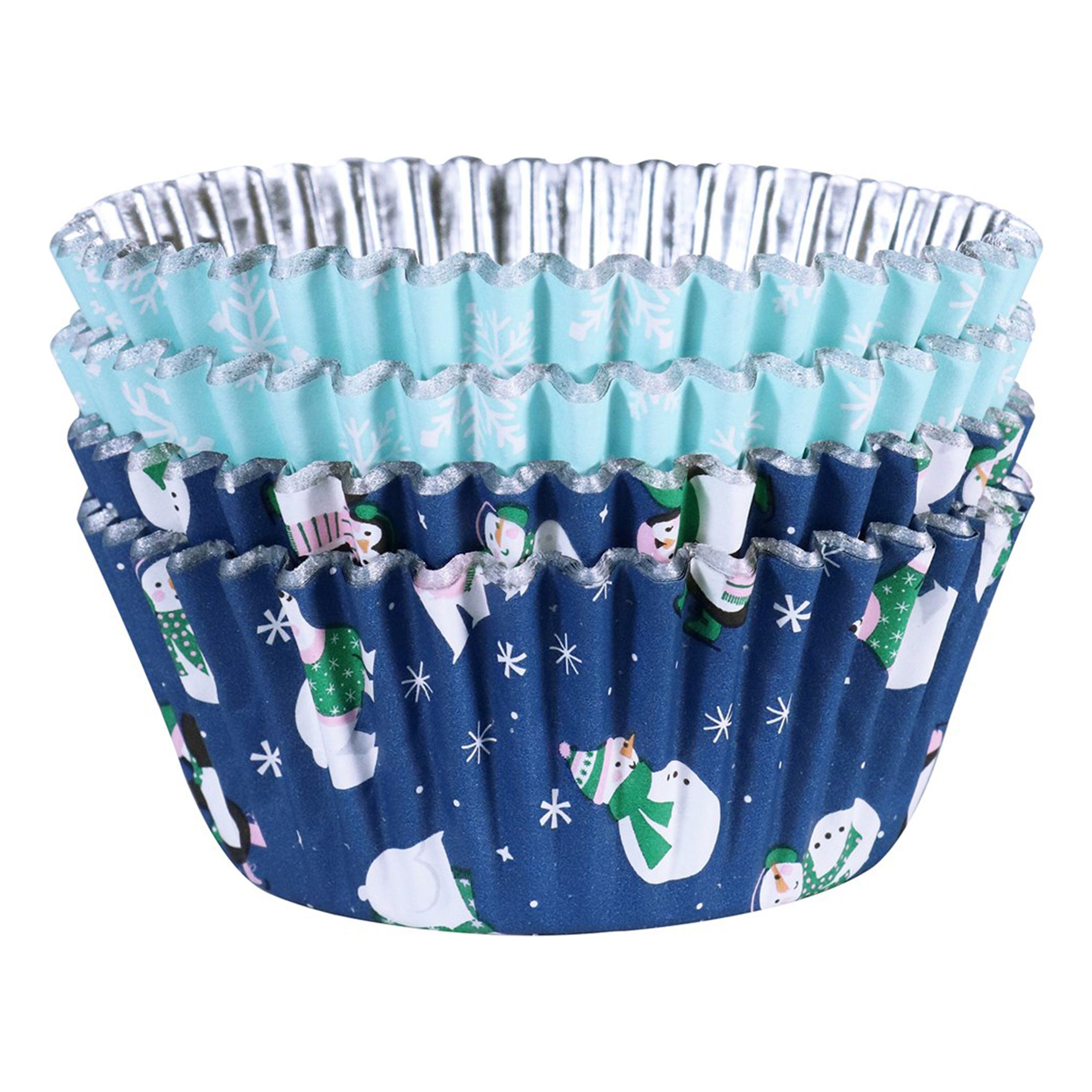 PME Muffinsformar med Folie Snögubbar - 60-pack | Hem - Teman - Högtider - Jul | Party Outlet