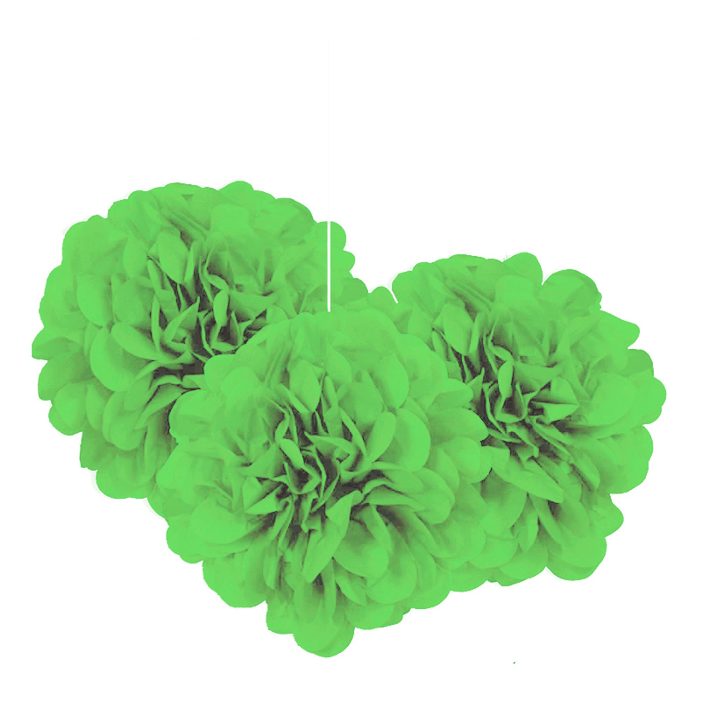 Läs mer om Pom Pom Mini Limegröna Hängande Dekoration - 3-pack