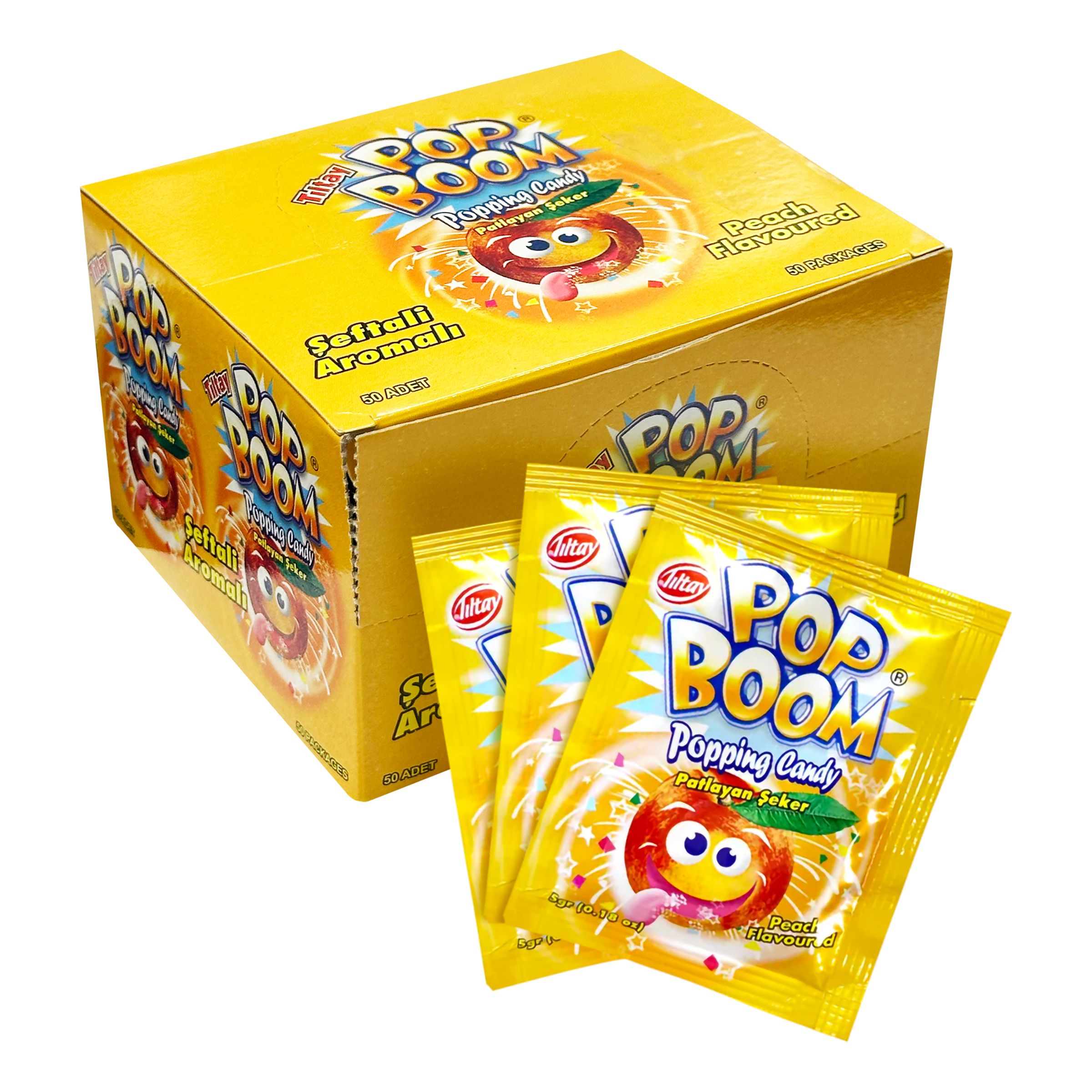 Pop Boom Popping Candy Peach Storpack - 50-pack | Hem - Godis & Läsk - Godis - Retrogodis | Party Outlet