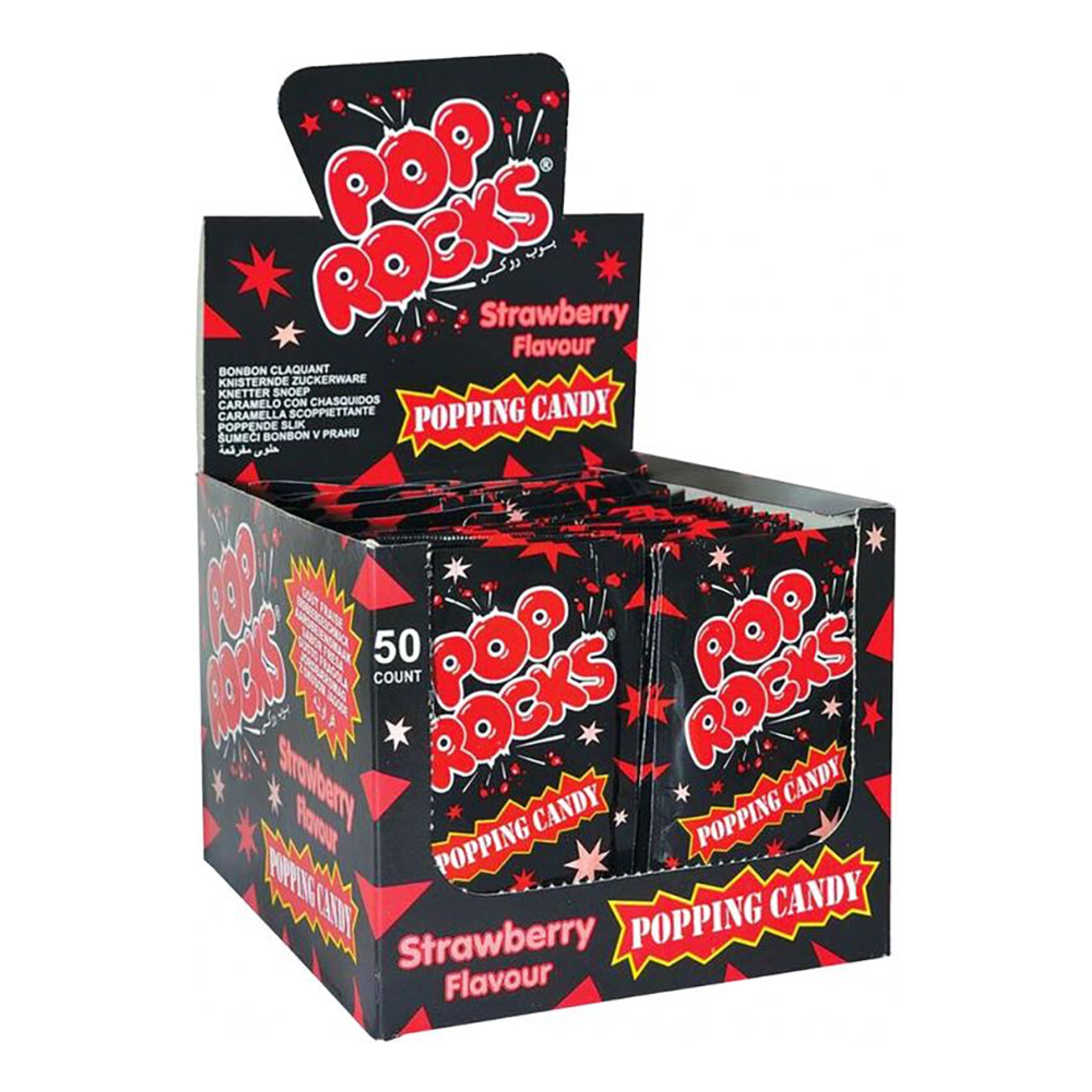 Läs mer om Pop Rocks Popping Candy Jordgubb - 50-pack