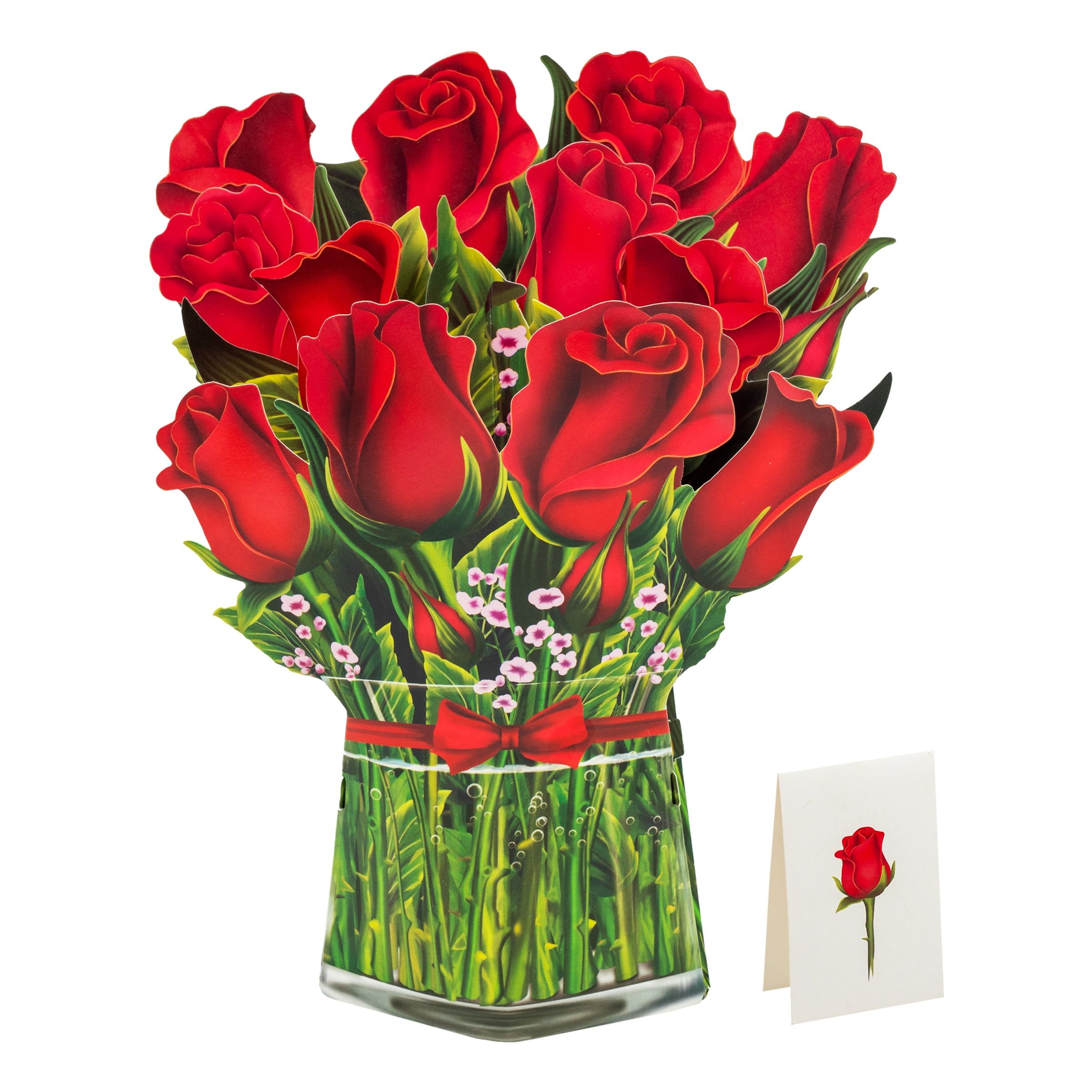 Pop Up-kort Blommor - Röd ros