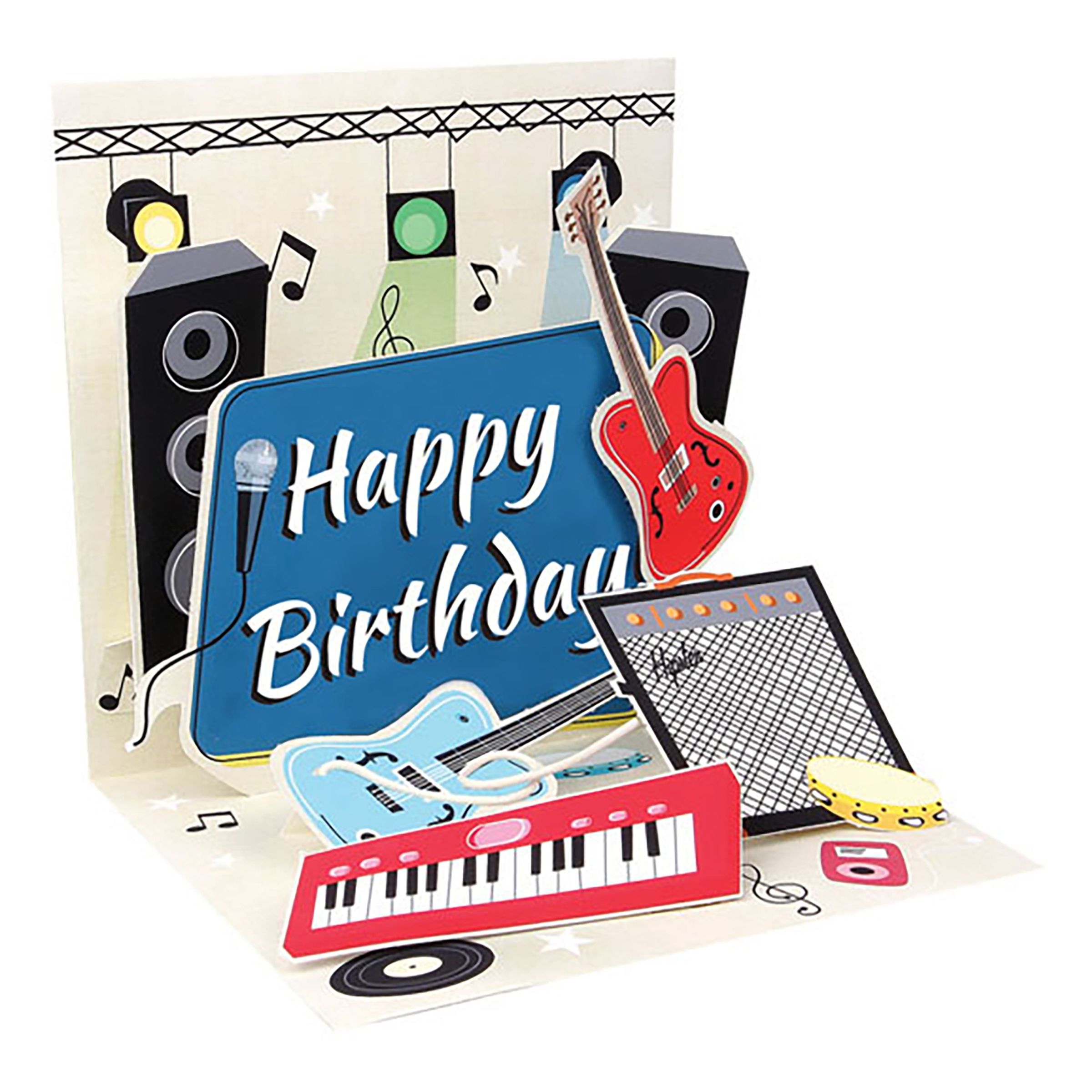 Pop-Up Kort Happy Birthday Instrument
