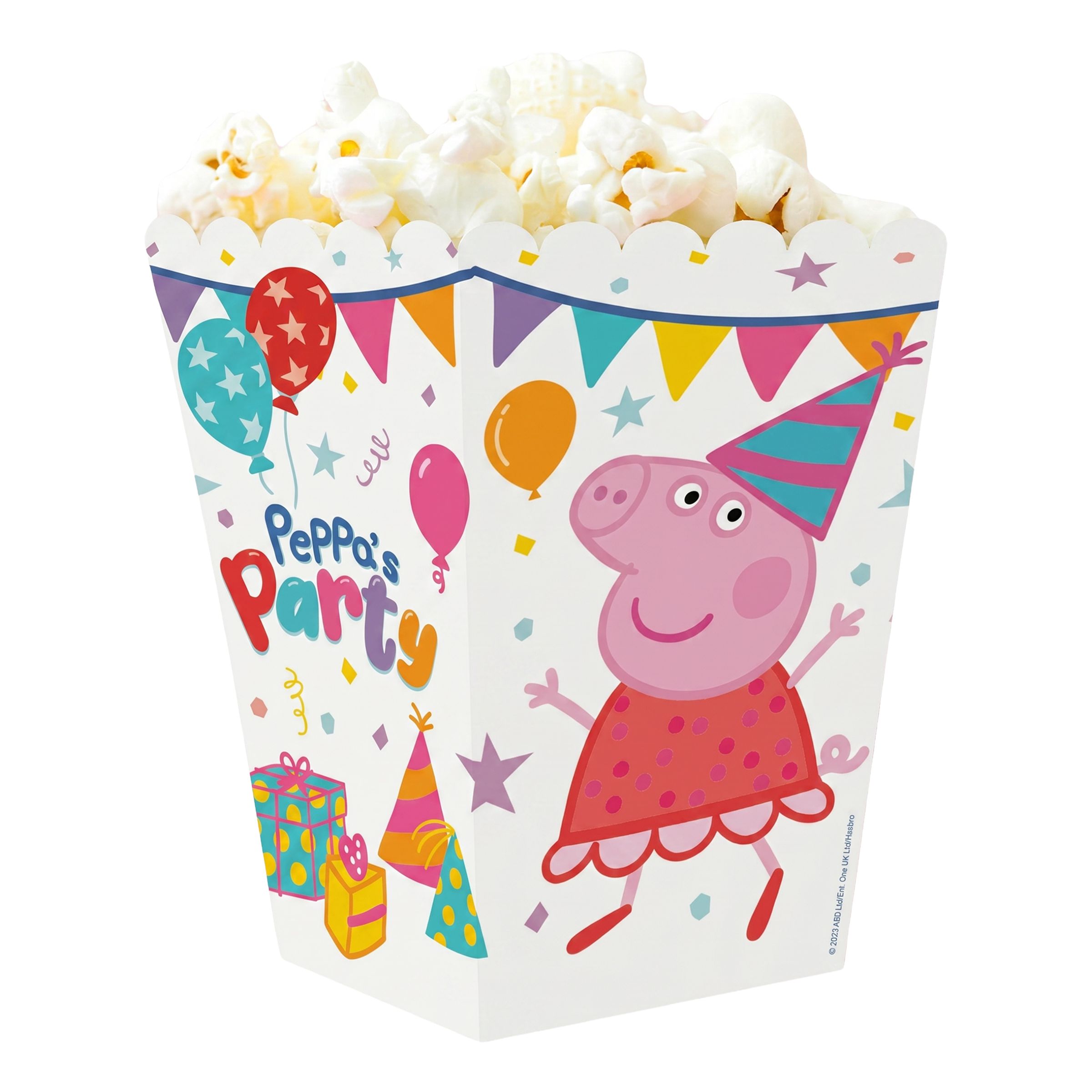 Popcornbägare Greta Gris&trade; Peppa’s Party - 12-pack | Hem - Festartiklar - Kalastillbehör - Popcornbägare | Maskeradspecialisten