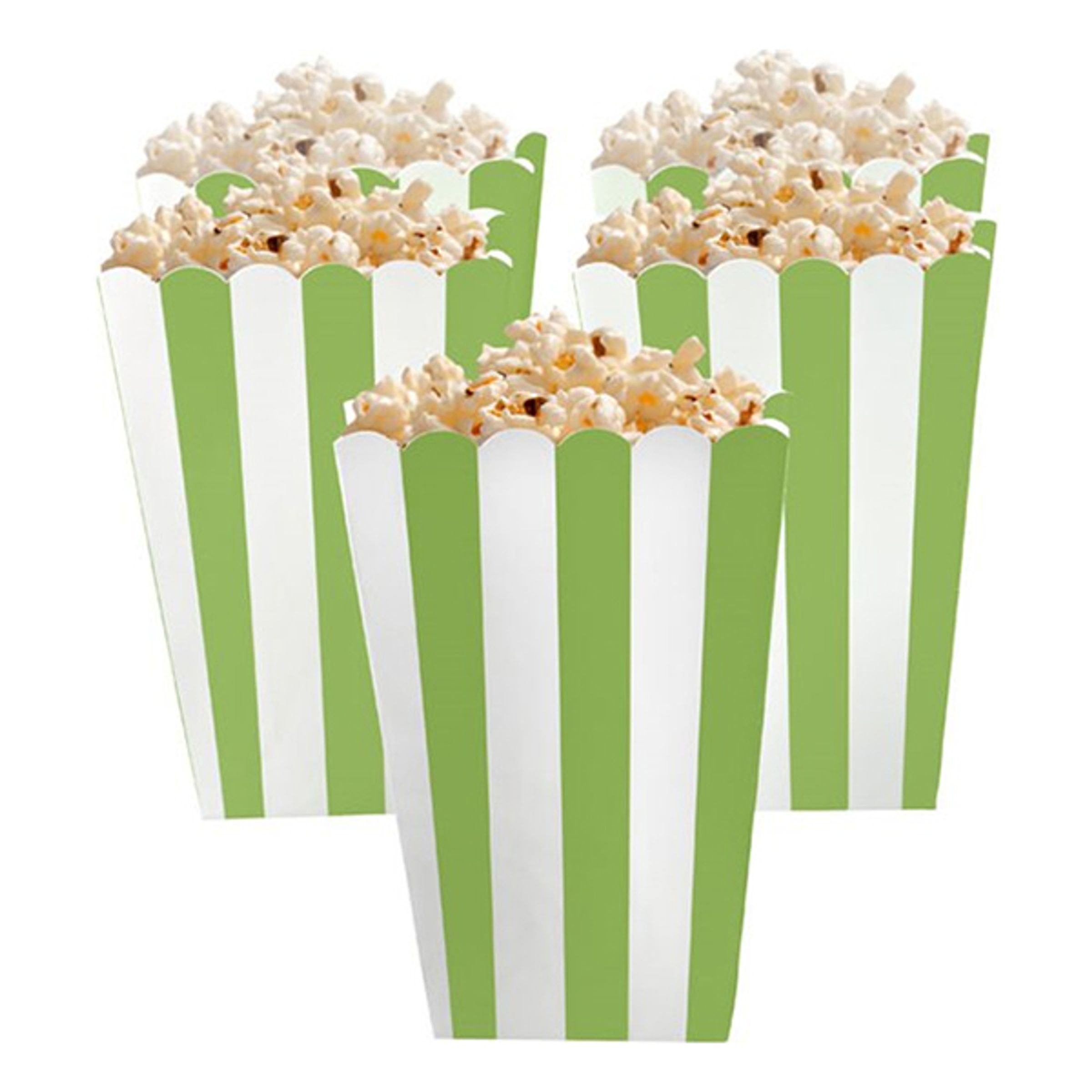 Läs mer om Popcornbägare Gröna Randiga - 5-pack