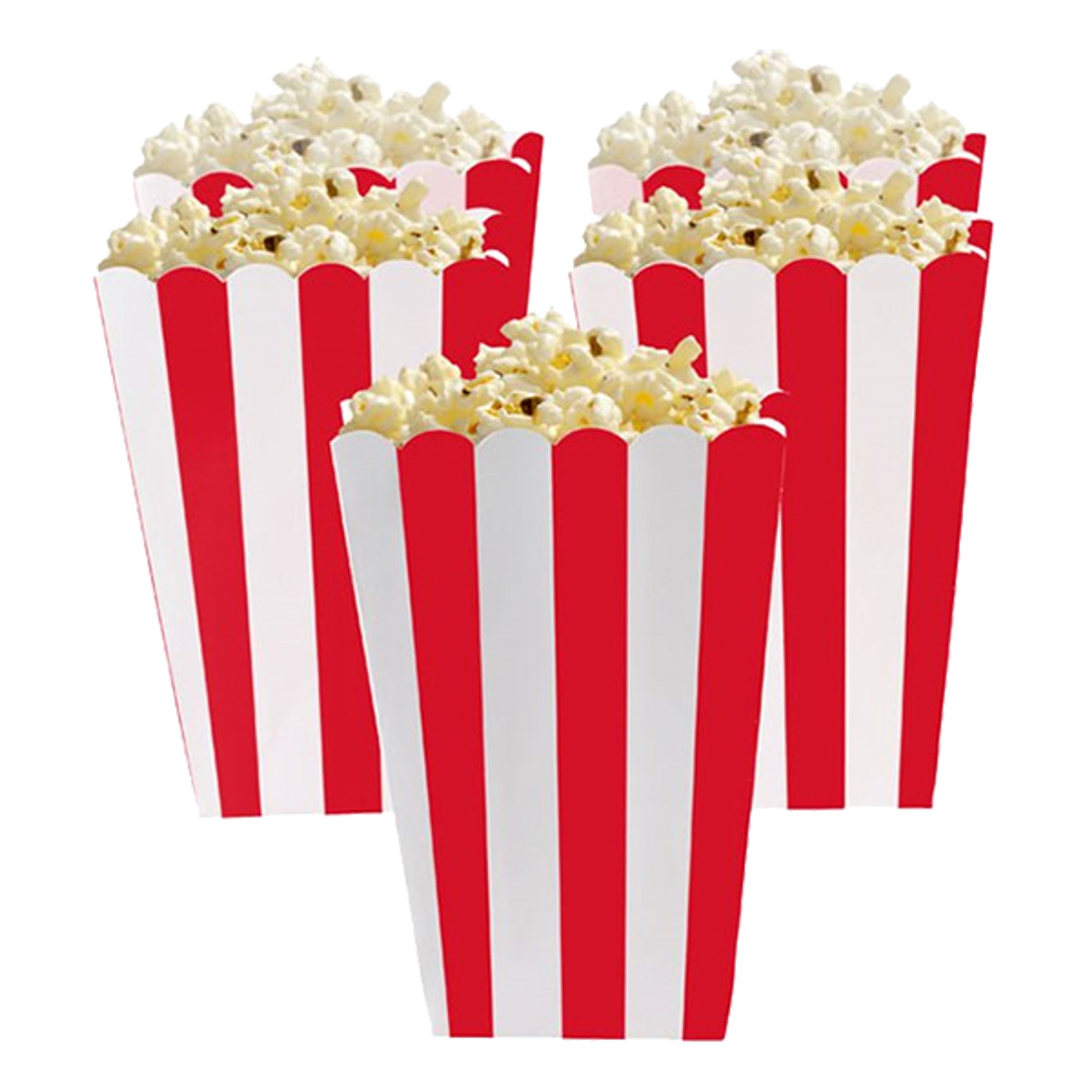 Läs mer om Popcornbägare Röda Randiga - 5-pack