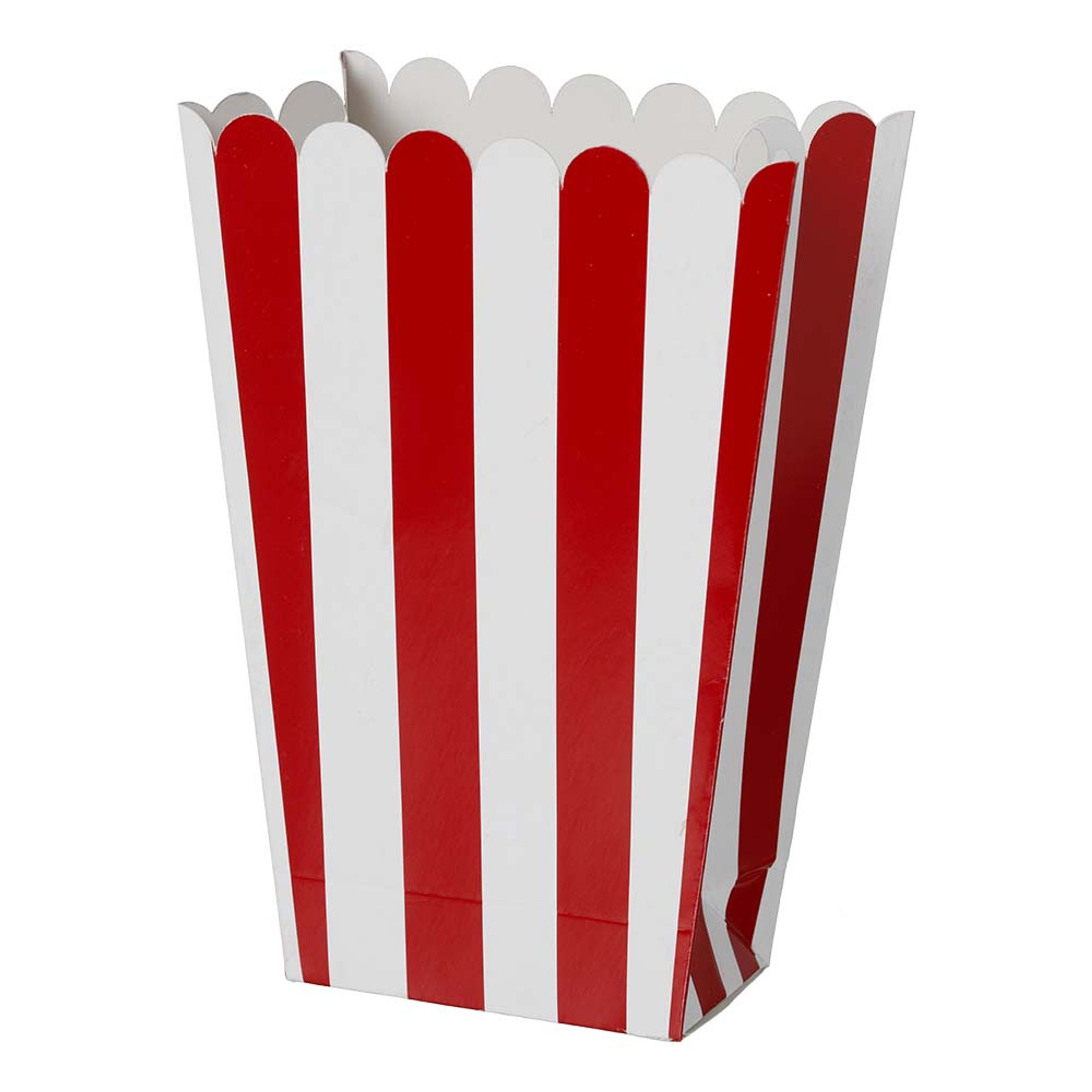 Popcornbägare Röd/Vit Randiga - 6-pack