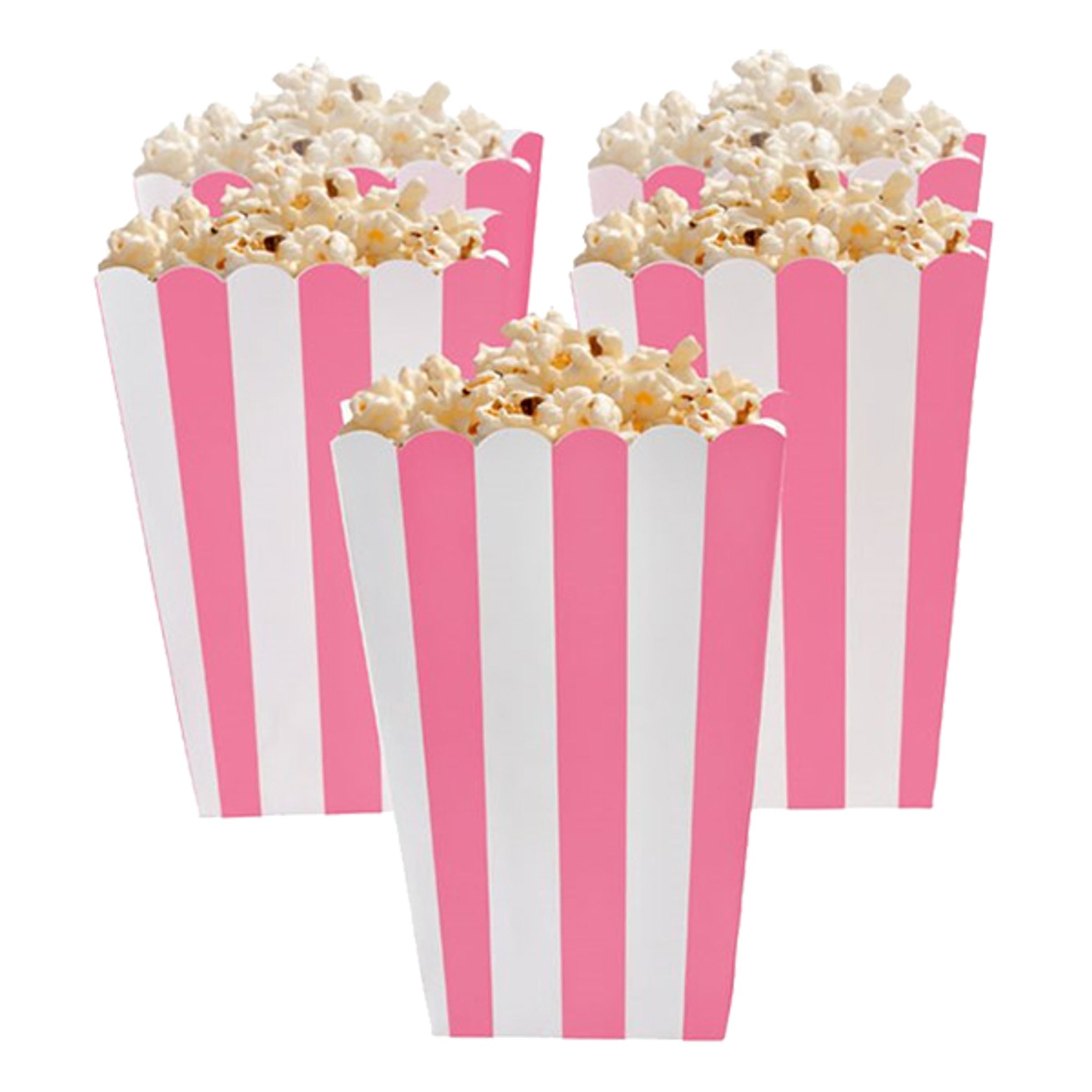Läs mer om Popcornbägare Rosa Randiga - 5-pack
