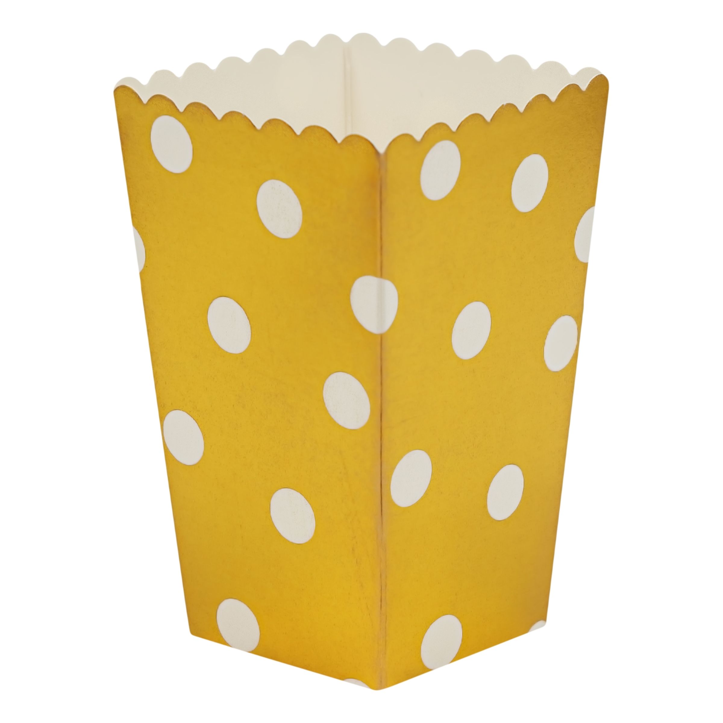 Läs mer om Popcornboxar Guld Prickar - 6-pack
