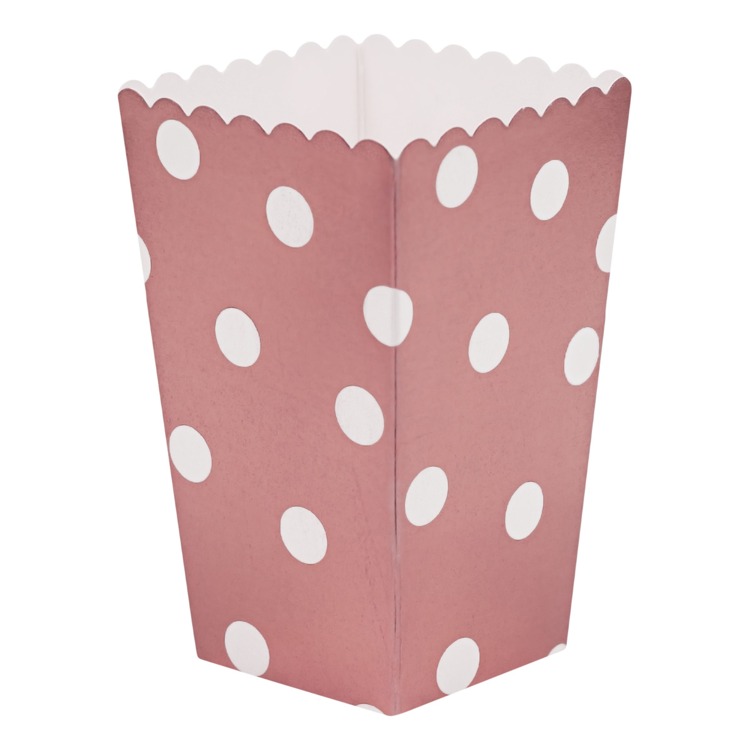 Läs mer om Popcornboxar Roséguld Prickar - 6-pack